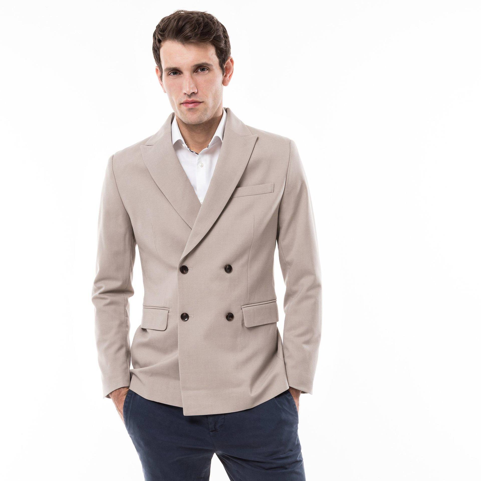 Veston Modern Fit Herren Beige 50 von Manor Man