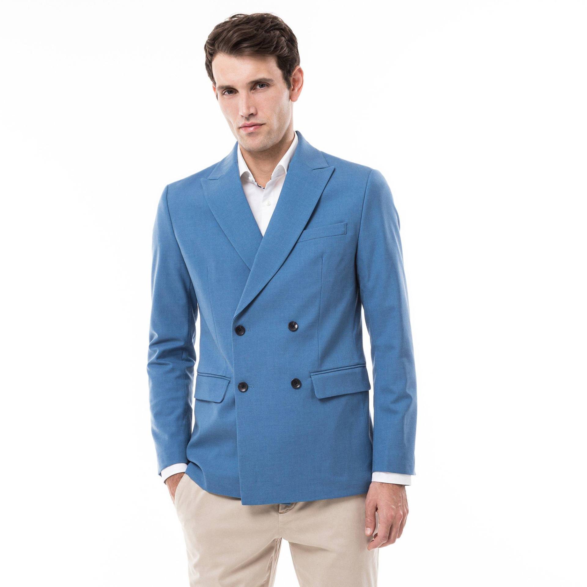 Veston Modern Fit Herren Blau 46 von Manor Man