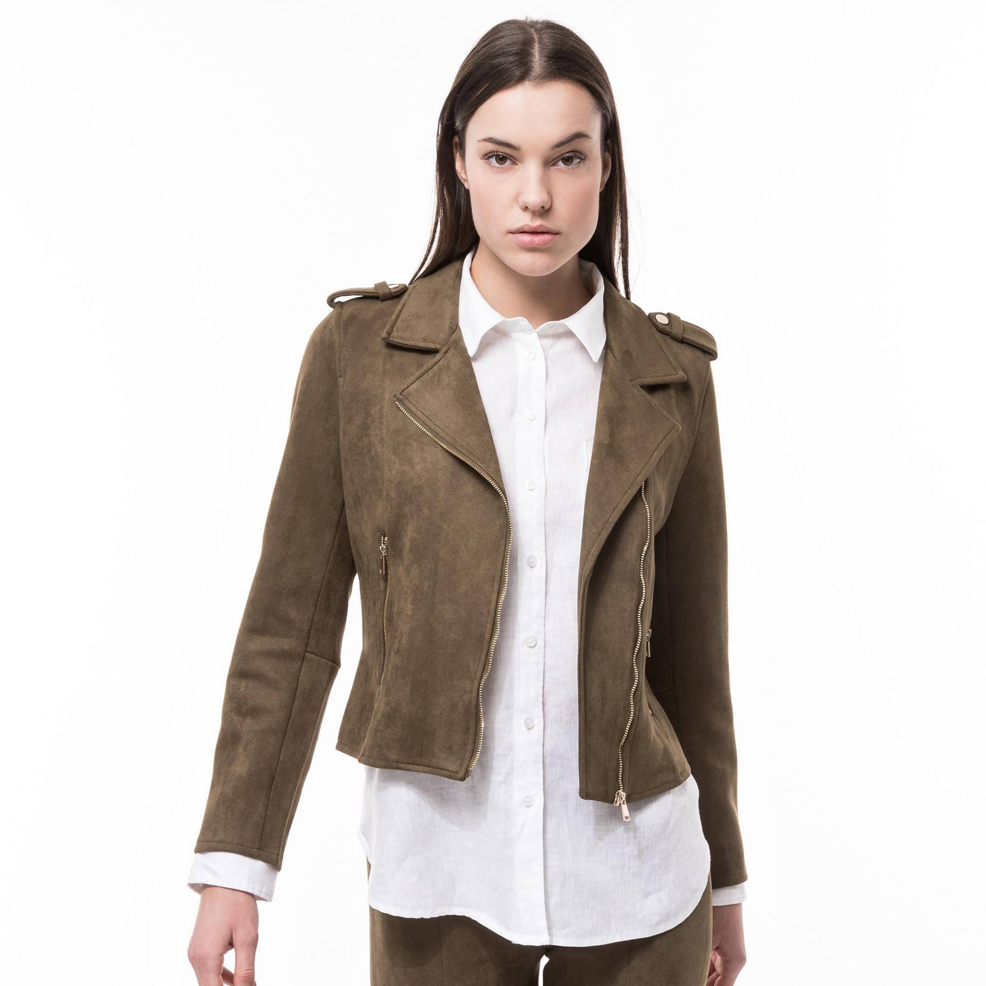 Bikerjacke Damen Khaki 34 von Manor Woman