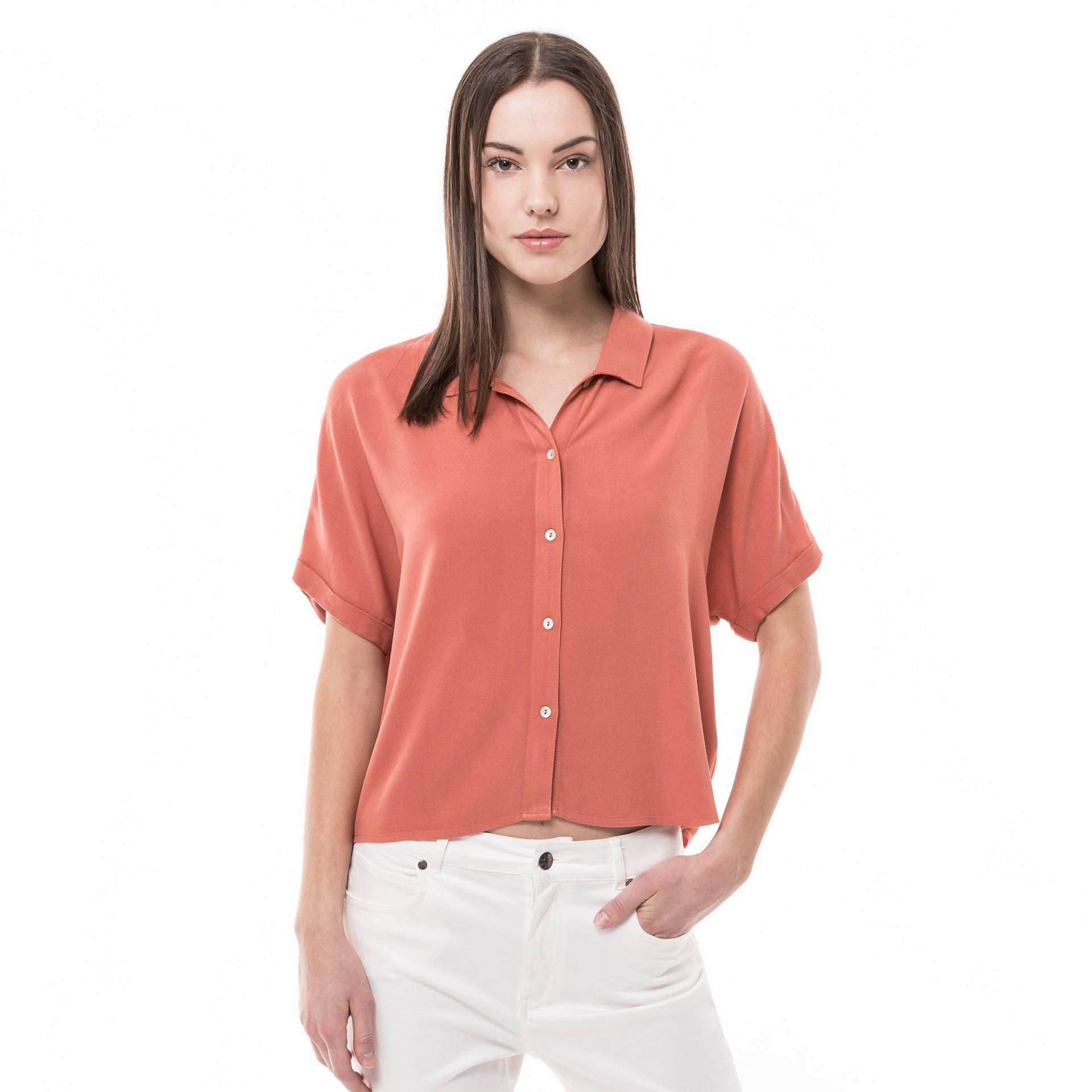 Bluse, Kurzarm Damen Braun 34 von Manor Woman