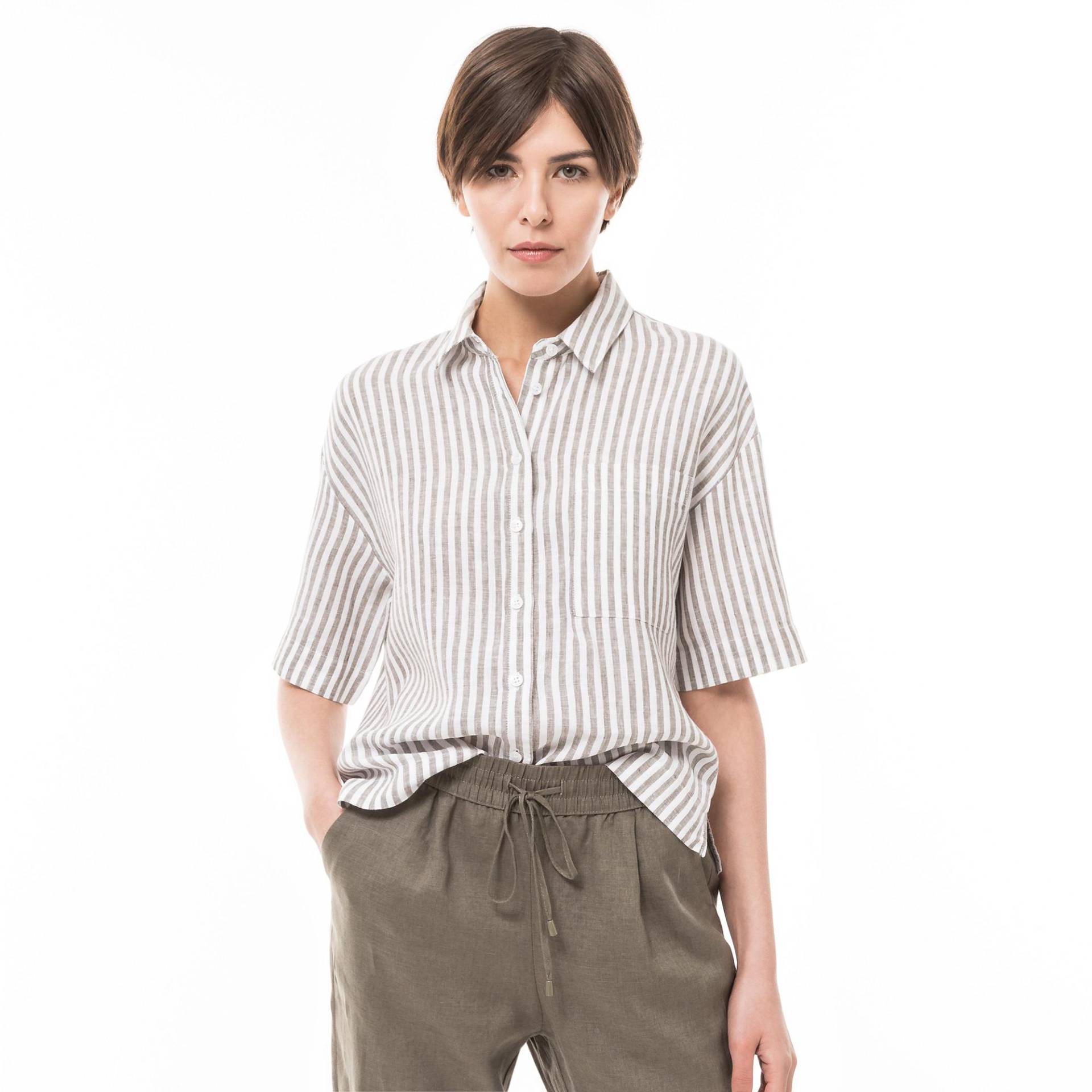 Bluse, Kurzarm Damen Militärgrün 42 von Manor Woman