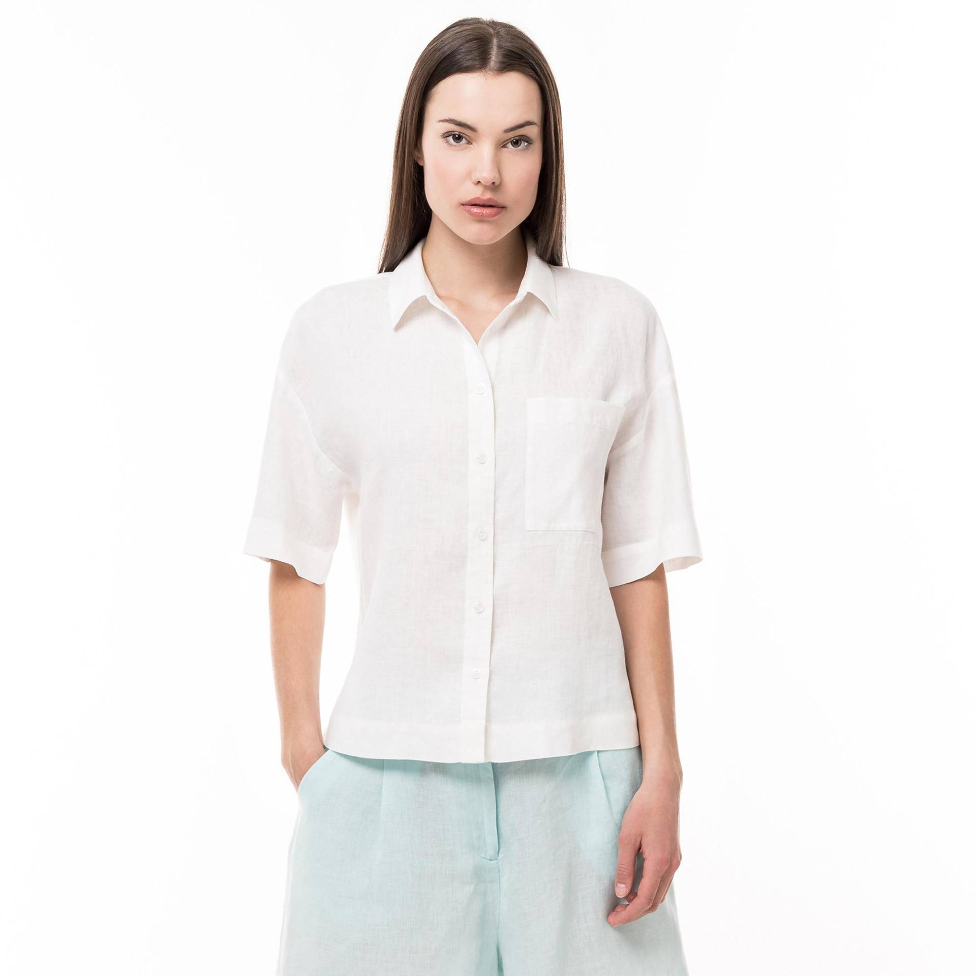 Bluse, Kurzarm Damen Weiss 46 von Manor Woman