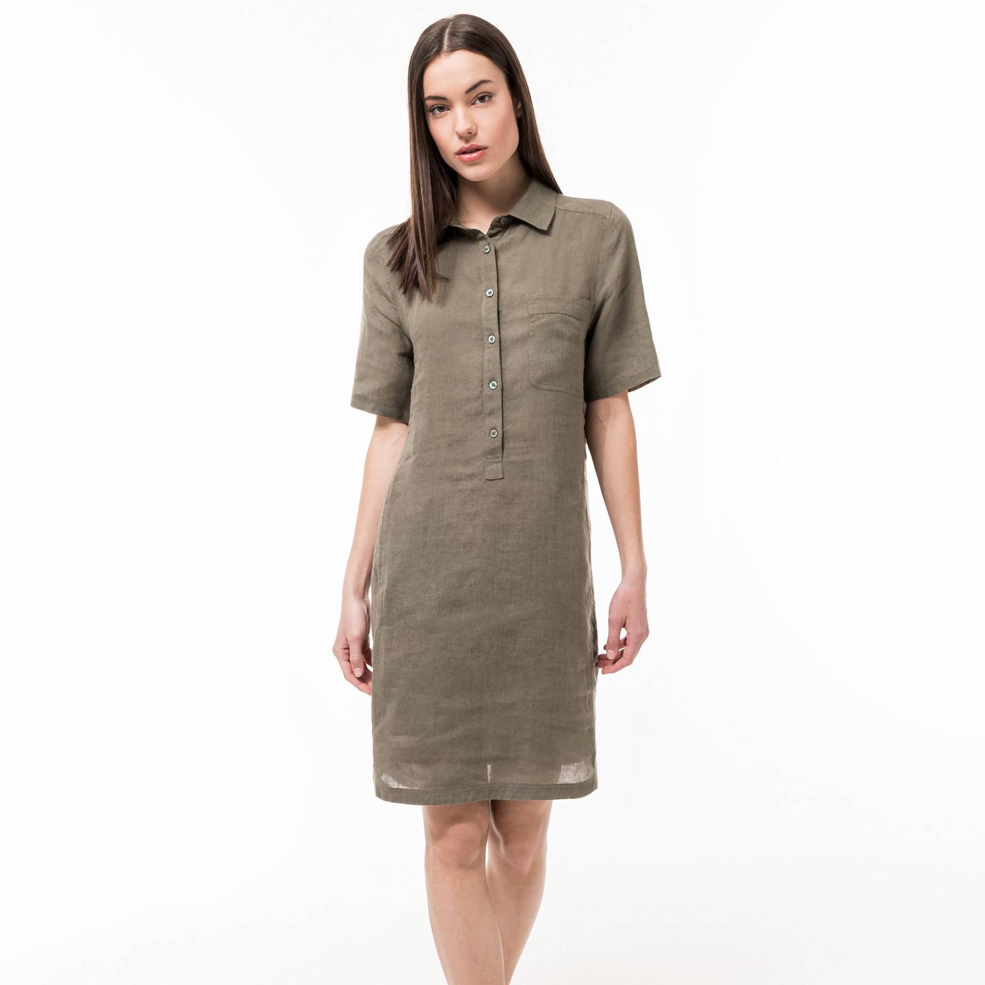 Blusenkleid, Kurzarm Damen Militärgrün 36 von Manor Woman