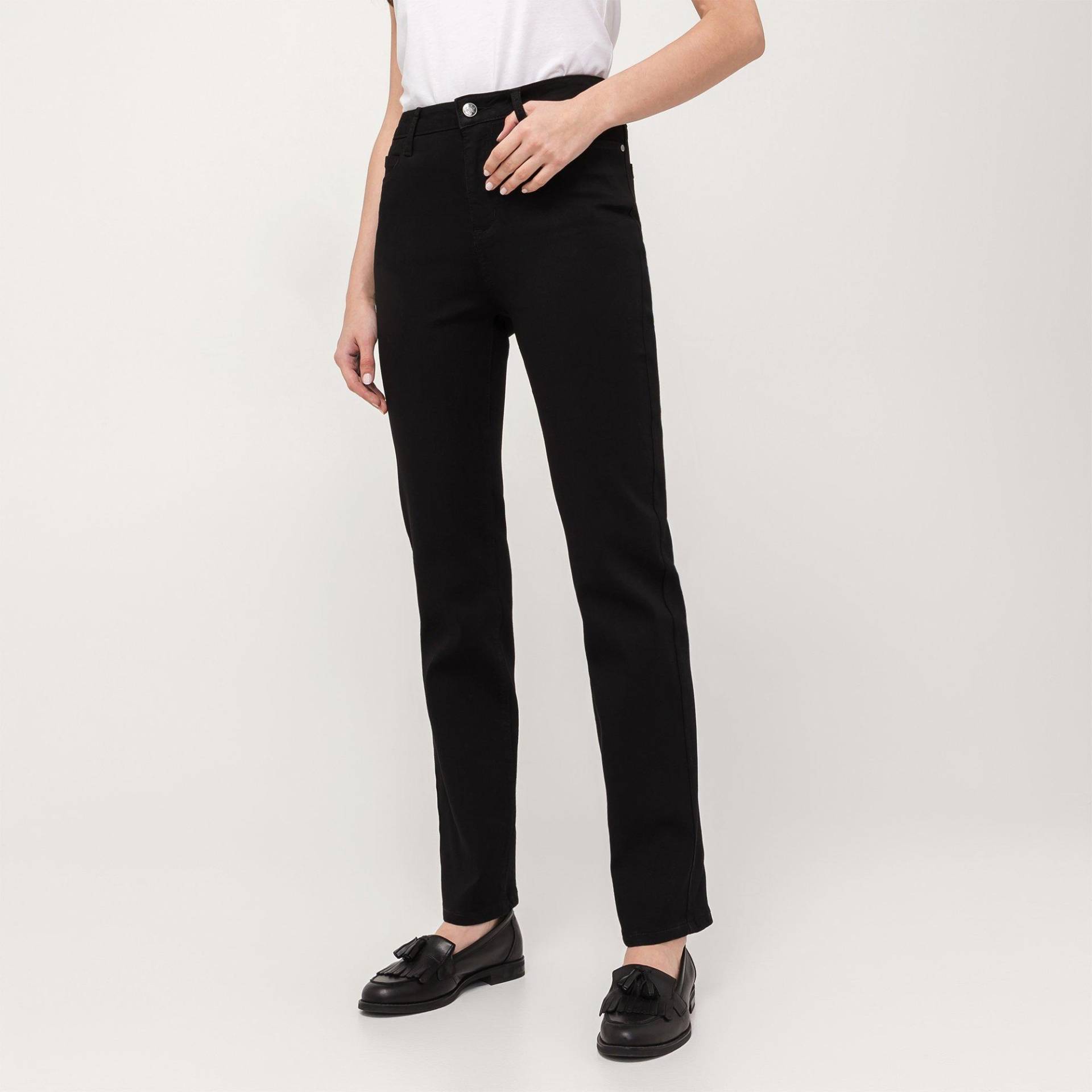 Jeans, Straight Leg Fit Damen Black L30/W38 von Manor Woman