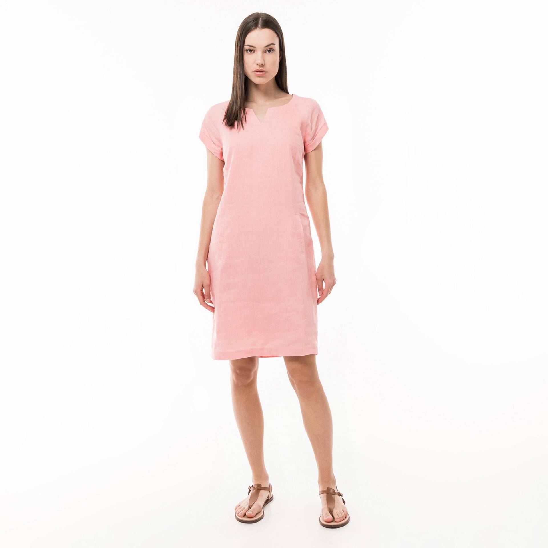 Leinenkleid, Kurzarm Damen Rosa 44 von Manor Woman