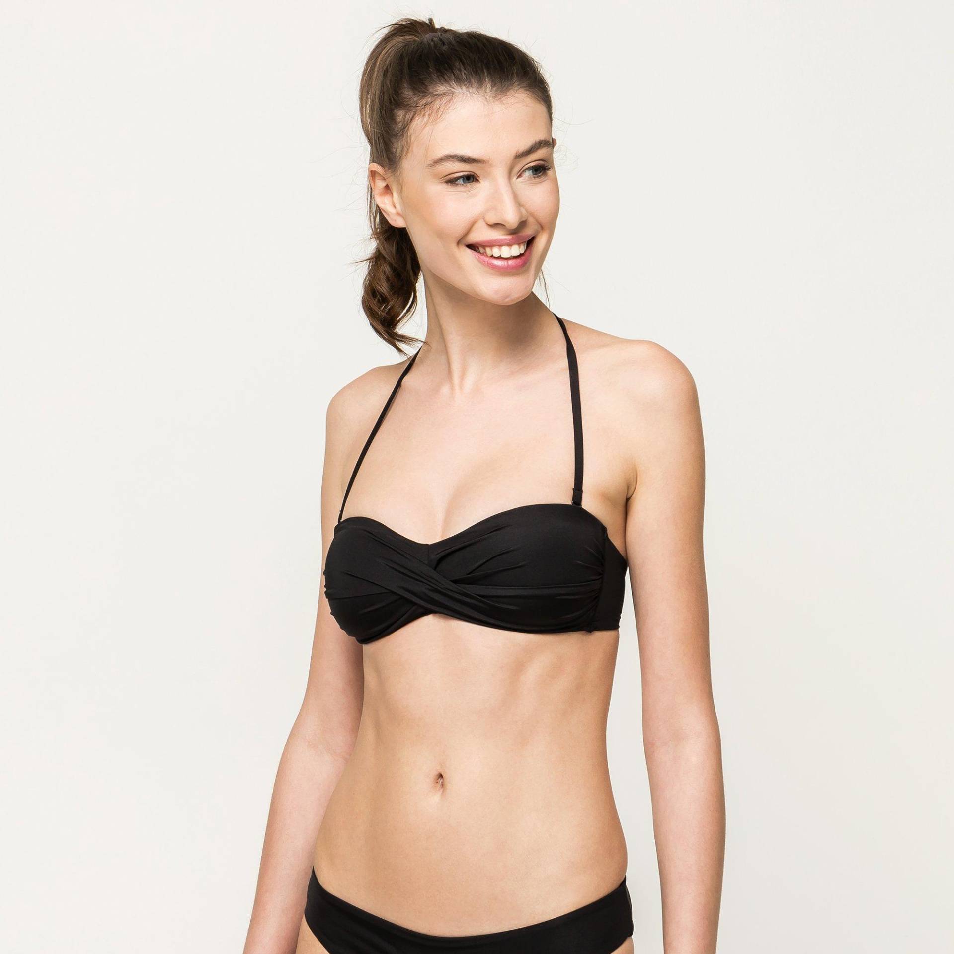 Bikini Oberteil, Bandeau Damen Black M von Manor Woman