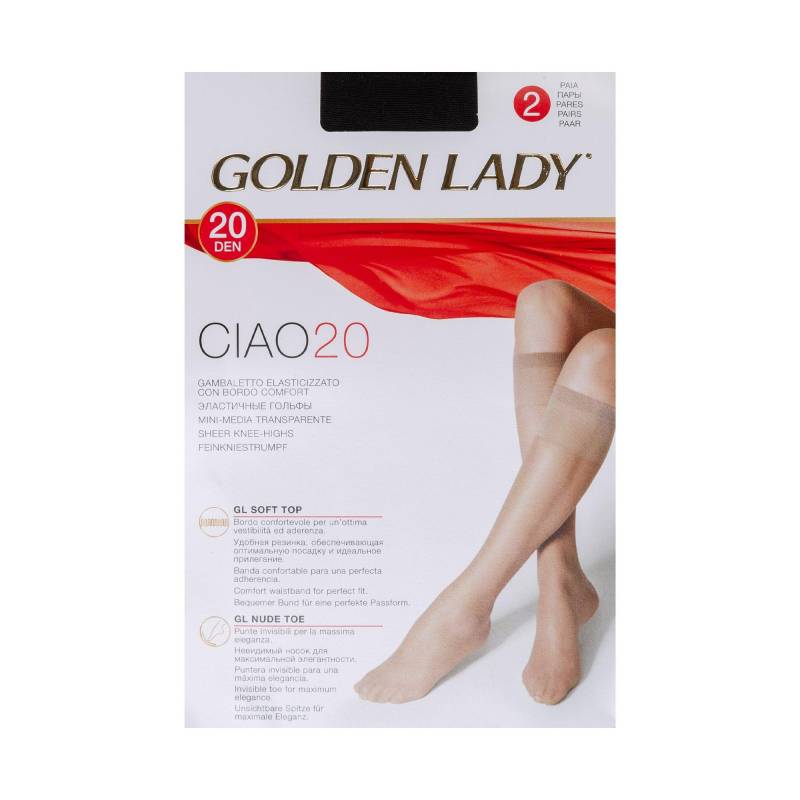 Duopack Kniestrümpfe Damen Black ONE SIZE von GOLDEN LADY