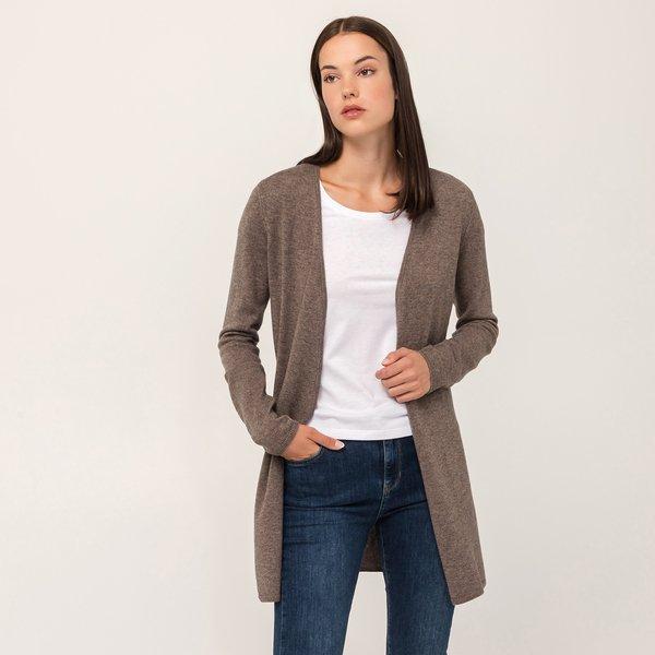 Cardigan, Langarm Damen Erdbraun L von Manor Woman