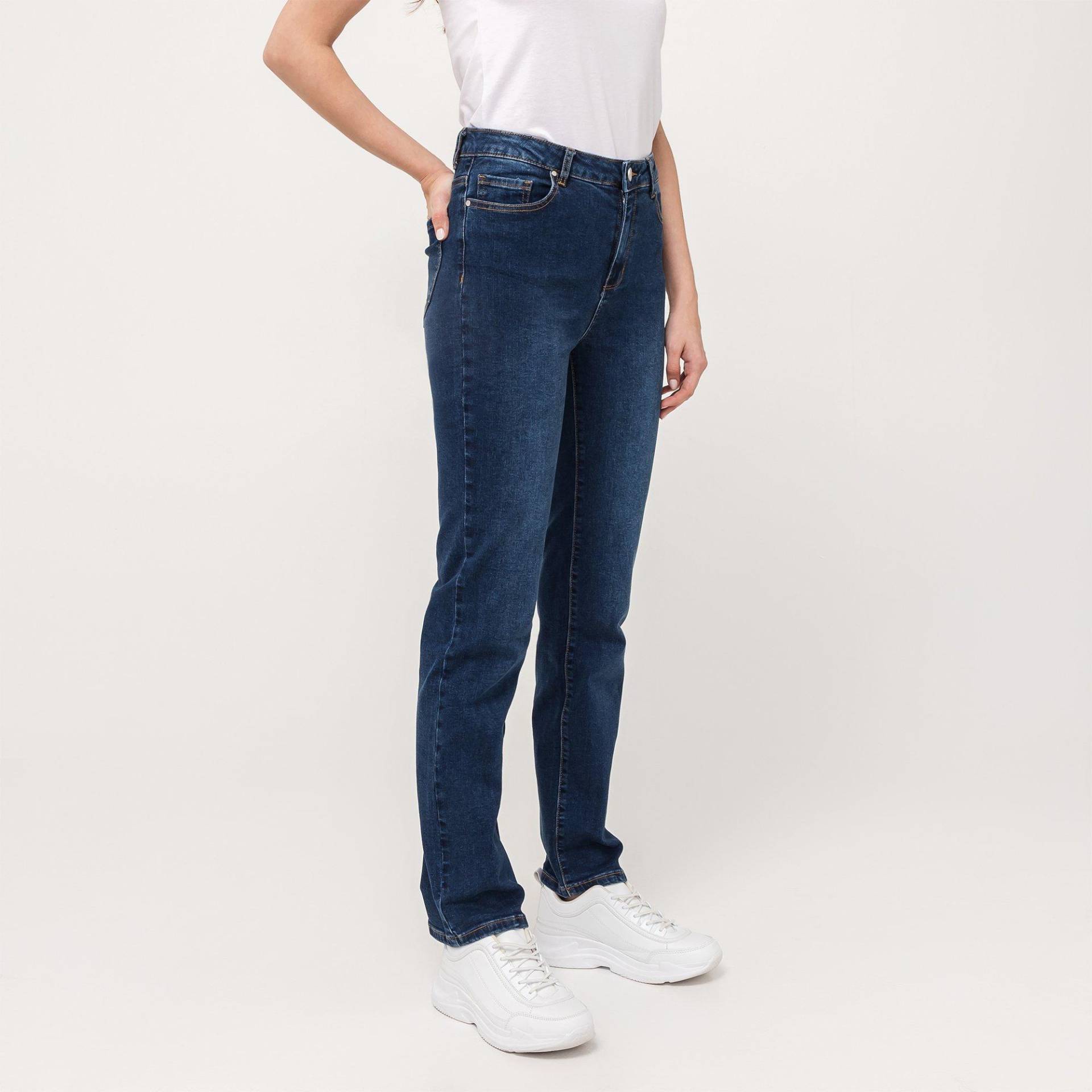 Jeans, Straight Leg Fit Damen Blau Denim L30/W36 von Manor Woman