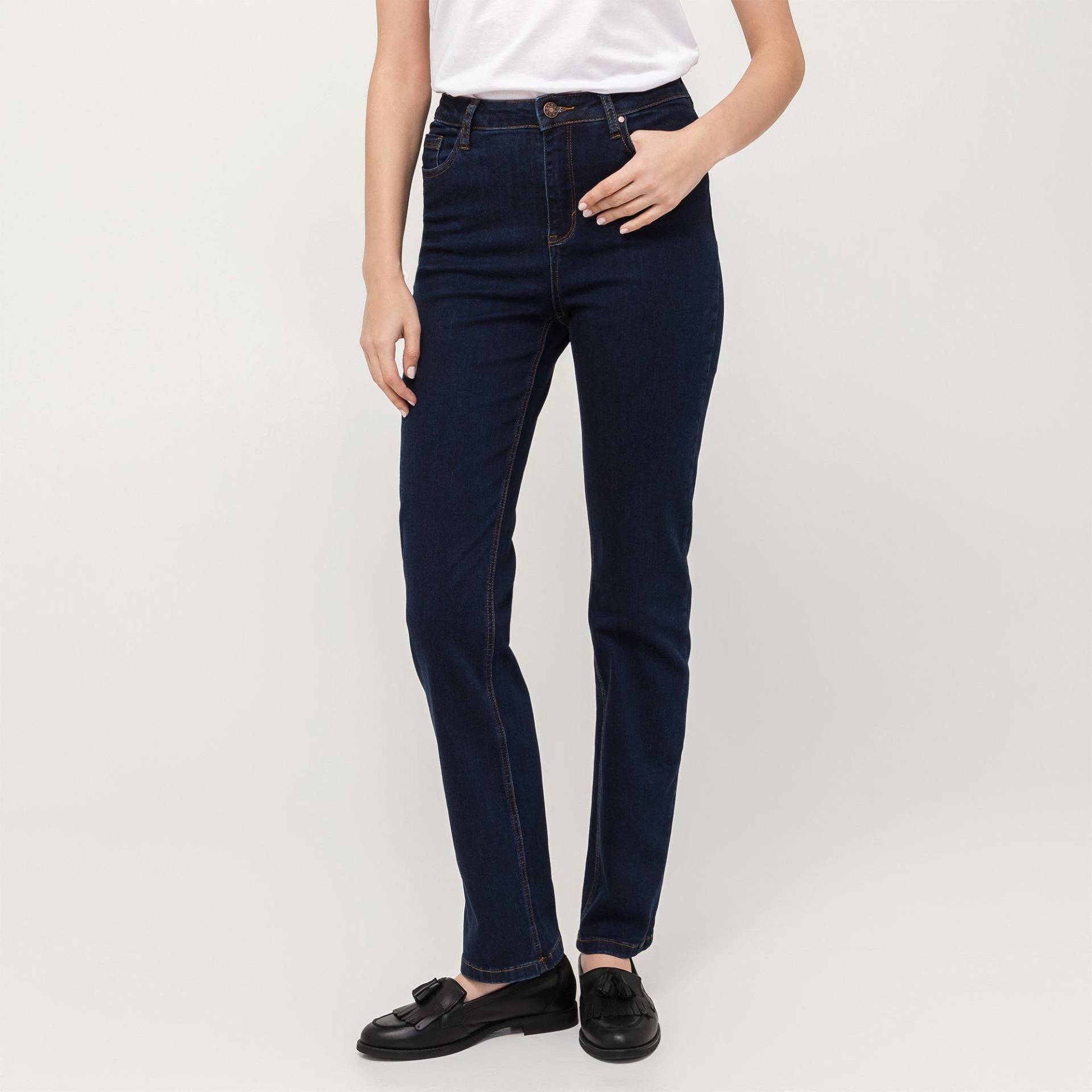 Jeans, Straight Leg Fit Damen Blau Denim Dunkel L30/W38 von Manor Woman