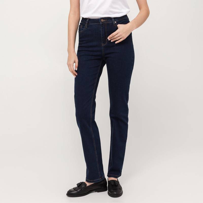 Jeans, Straight Leg Fit Damen Blau Denim Dunkel L30/W40 von Manor Woman