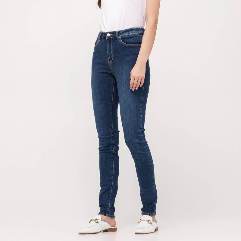 Jeans, Slim Fit Damen Blau Denim L32/W36 von Manor Woman