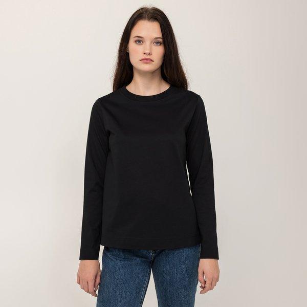 T-shirt, Rundhals, Langarm Damen Black XS von Manor Woman