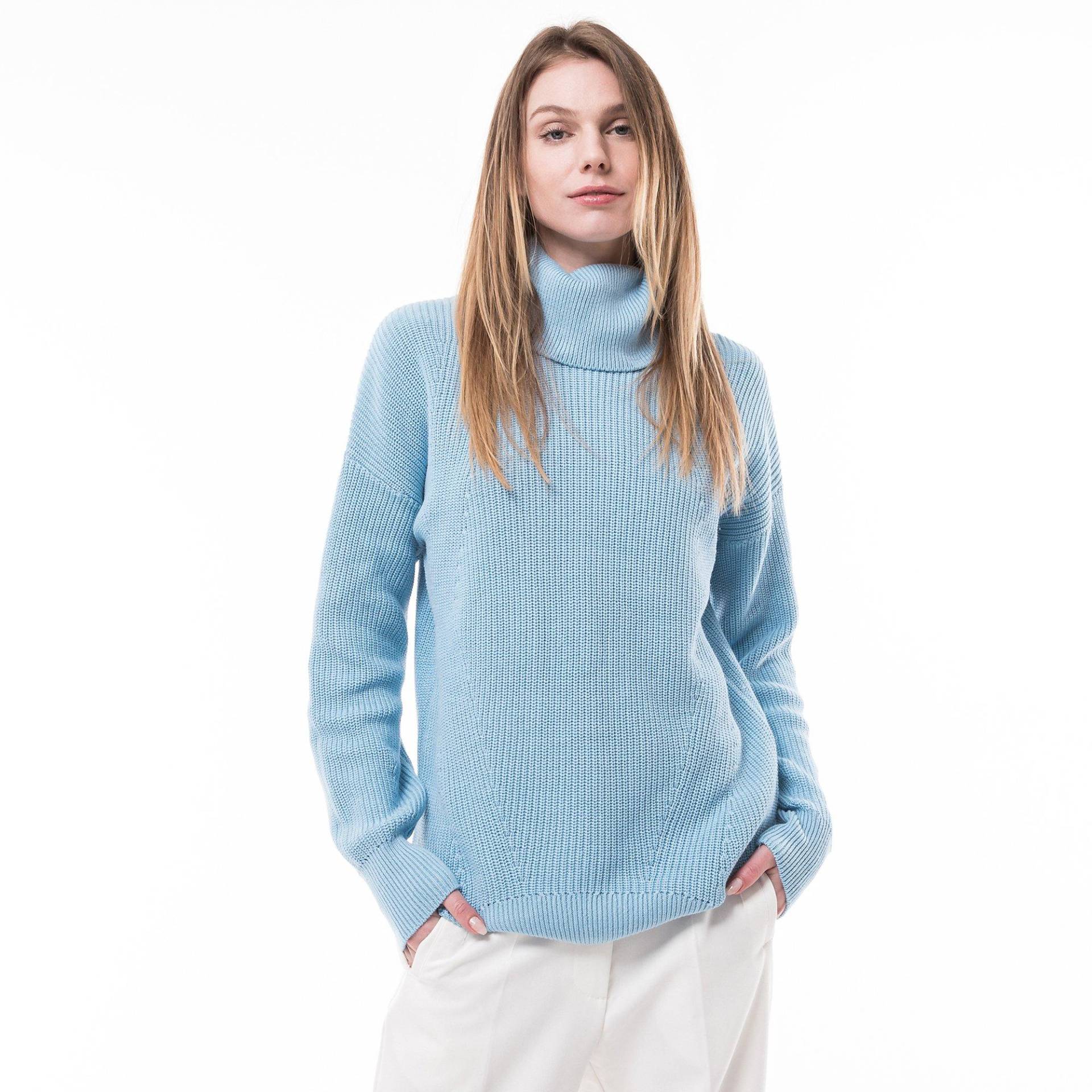 Pullover, Rollkragen Damen Himmelblau XS von Manor Woman