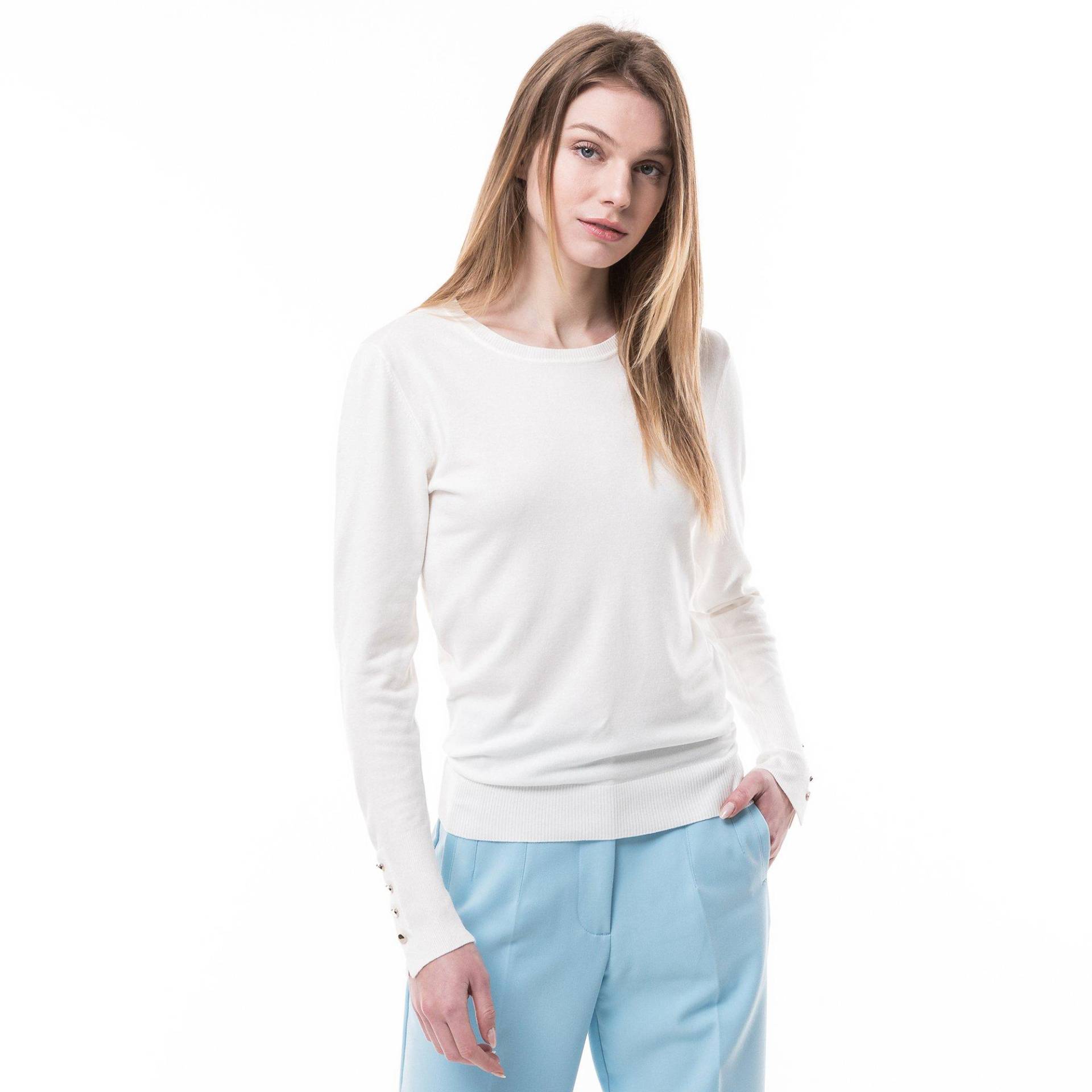 Pullover, Rundhals, Langarm Damen Ecru M von Manor Woman