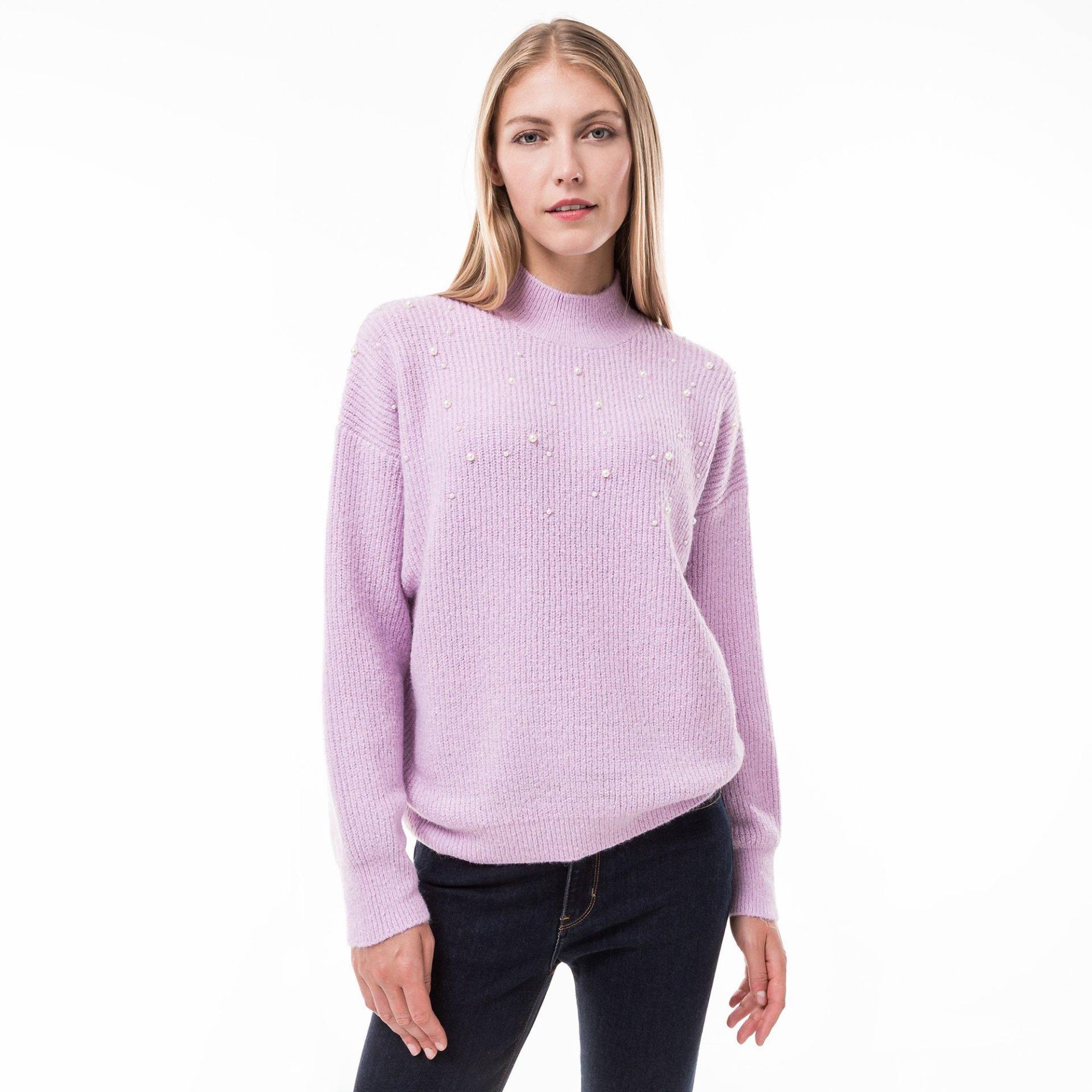 Pullover, Rundhals, Langarm Damen Lavendel L von Manor Woman