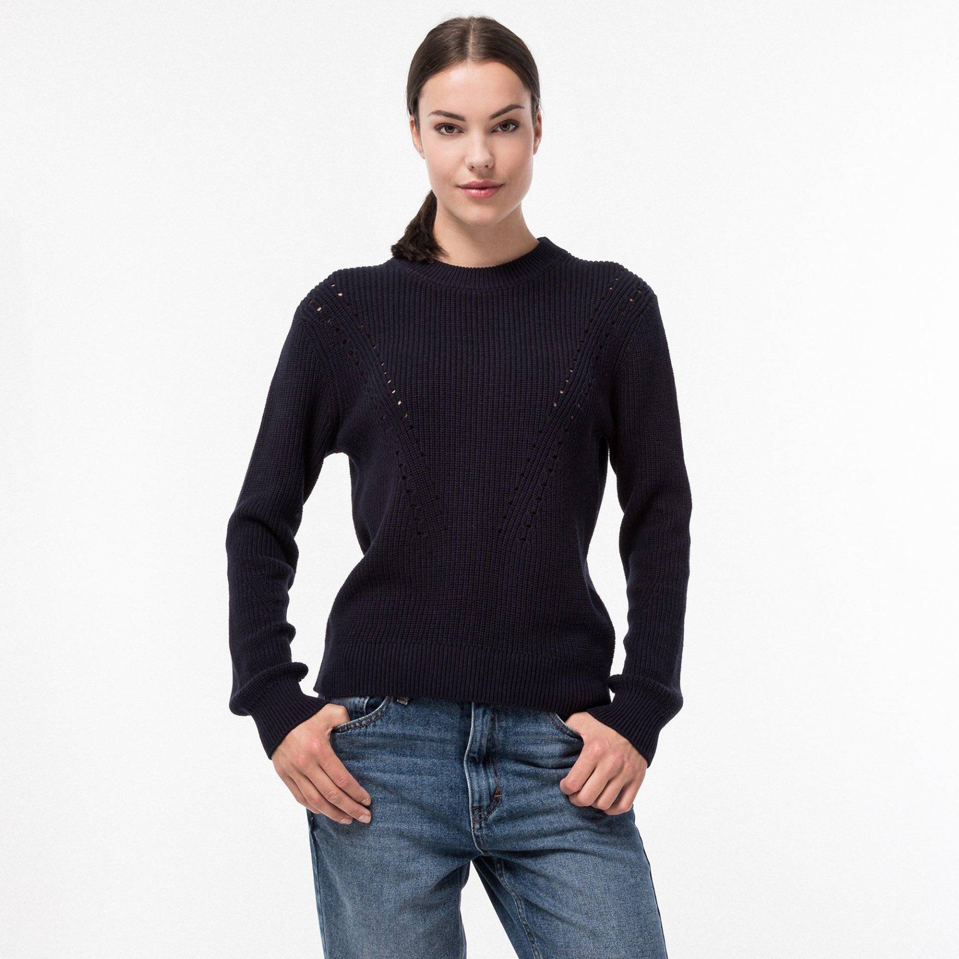 Pullover, Rundhals, Langarm Damen Marine M von Manor Woman