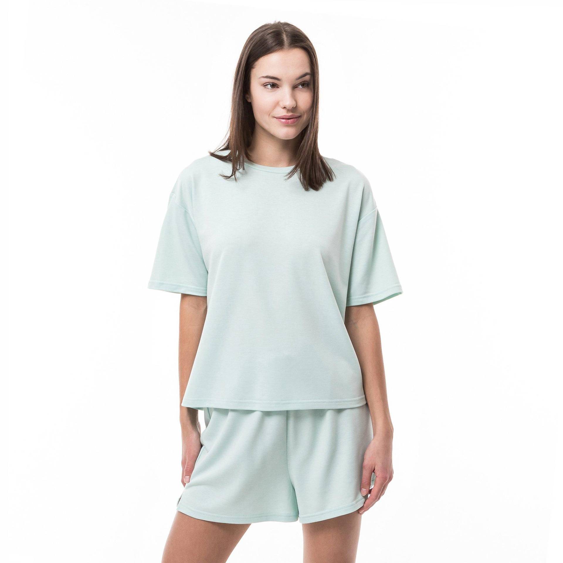 Pyjama Oberteil, Kurzarm Damen Mint XL von Manor Woman