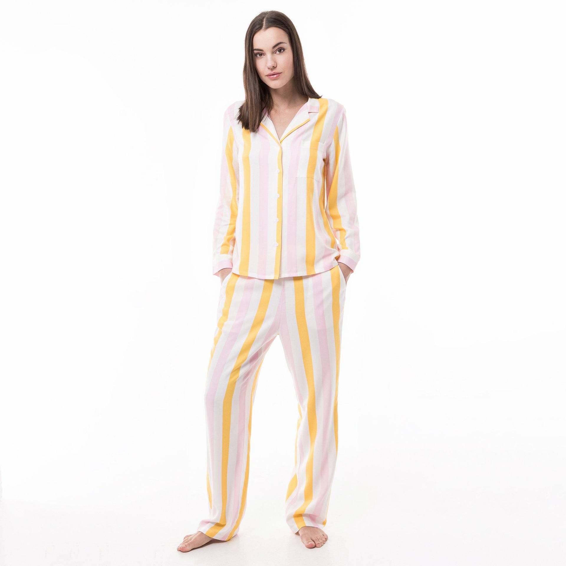 Pyjama Oberteil, Langarm Damen Multicolor XL von Manor Woman