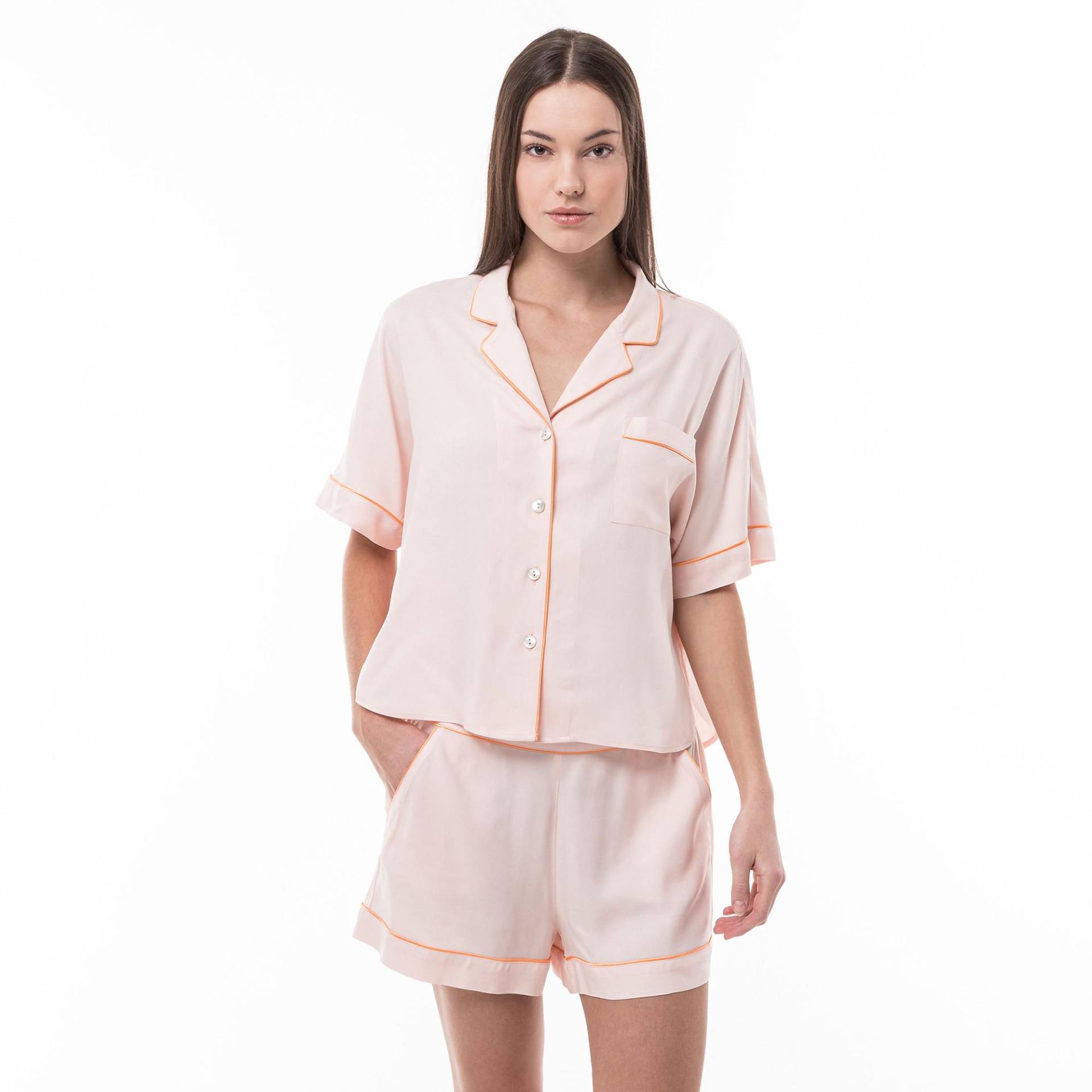 Pyjama-set, Kurzarm Damen Rosa XS von Manor Woman