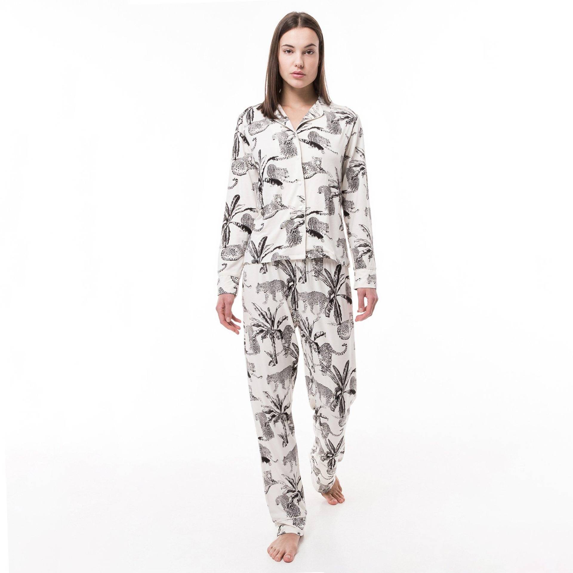 Pyjama-set Lang, Langarm Damen Multicolor M von Manor Woman