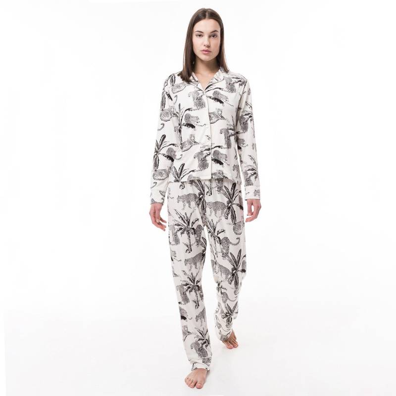 Pyjama-set Lang, Langarm Damen Multicolor XL von Manor Woman