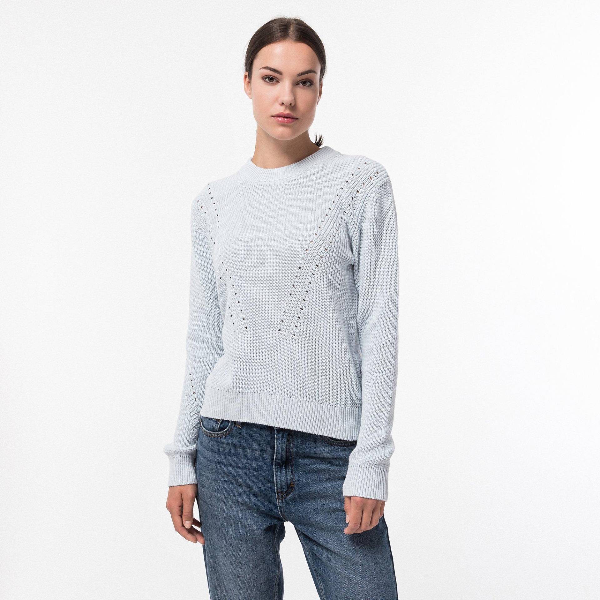 Pullover, Rundhals, Langarm Damen Hellblau XS von Manor Woman