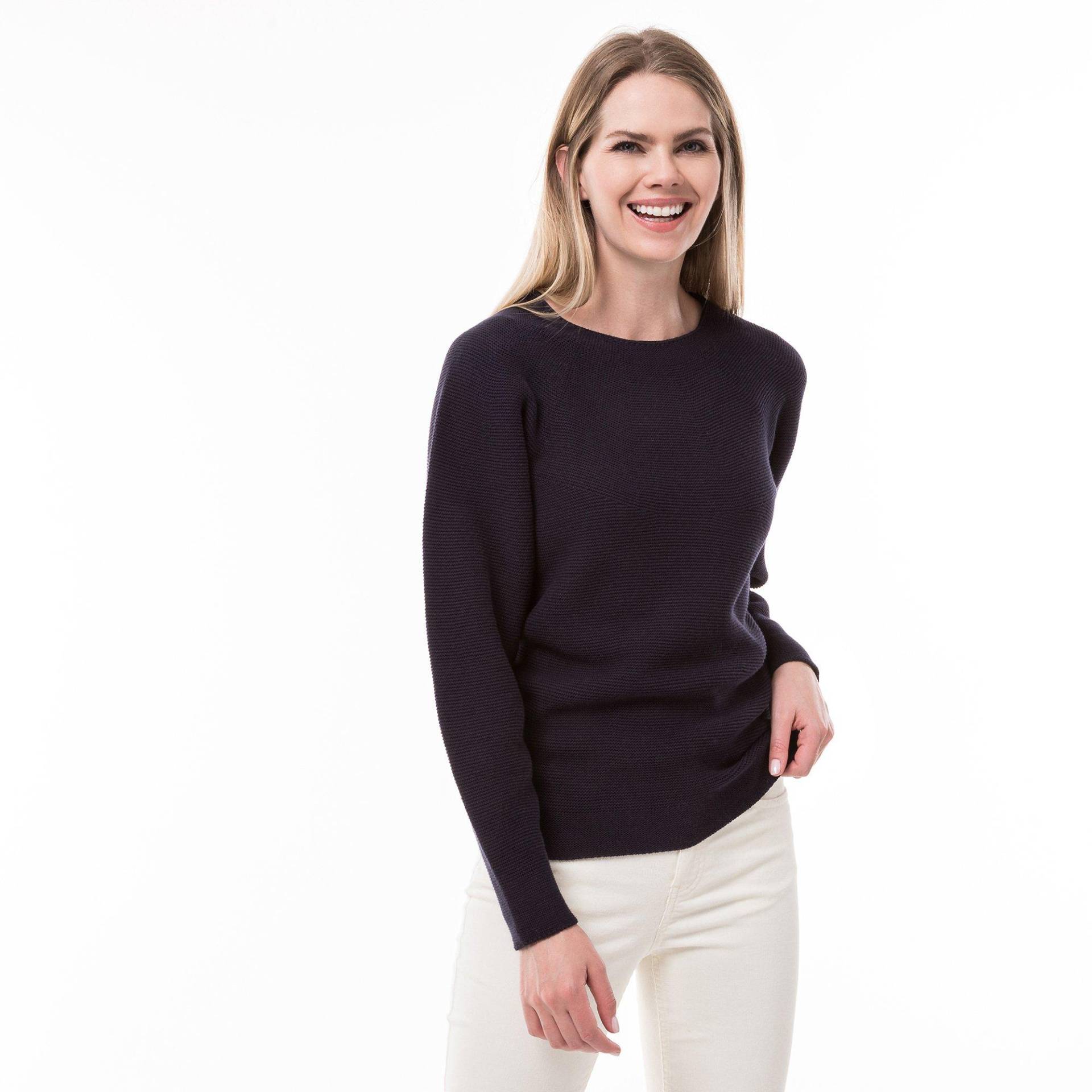 Pullover, Rundhals, Langarm Damen Marine L von Manor Woman