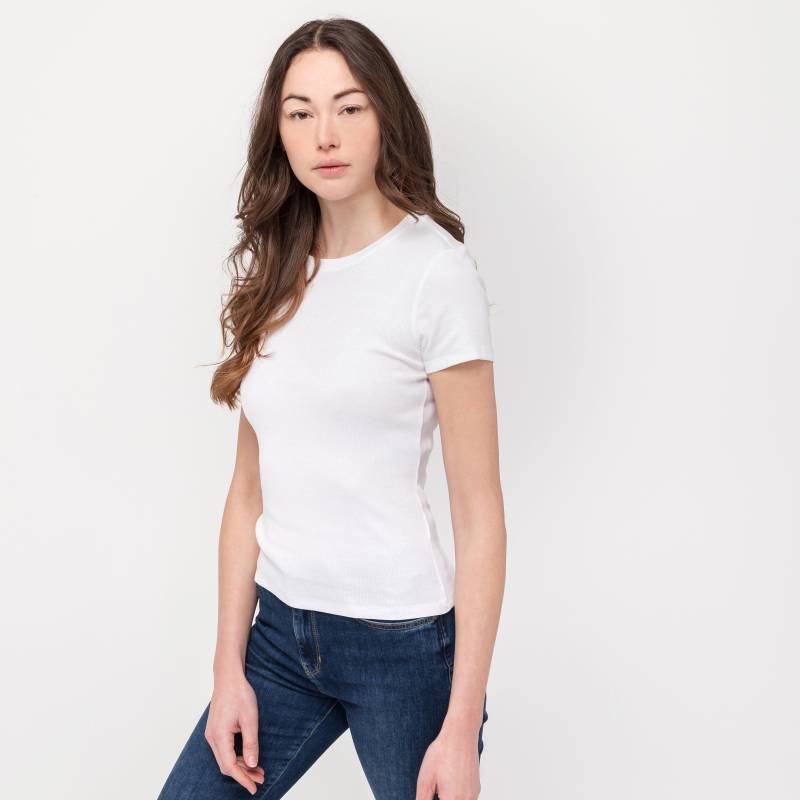 T-shirt, Rundhals, Kurzarm Damen Weiss XL von Manor Woman