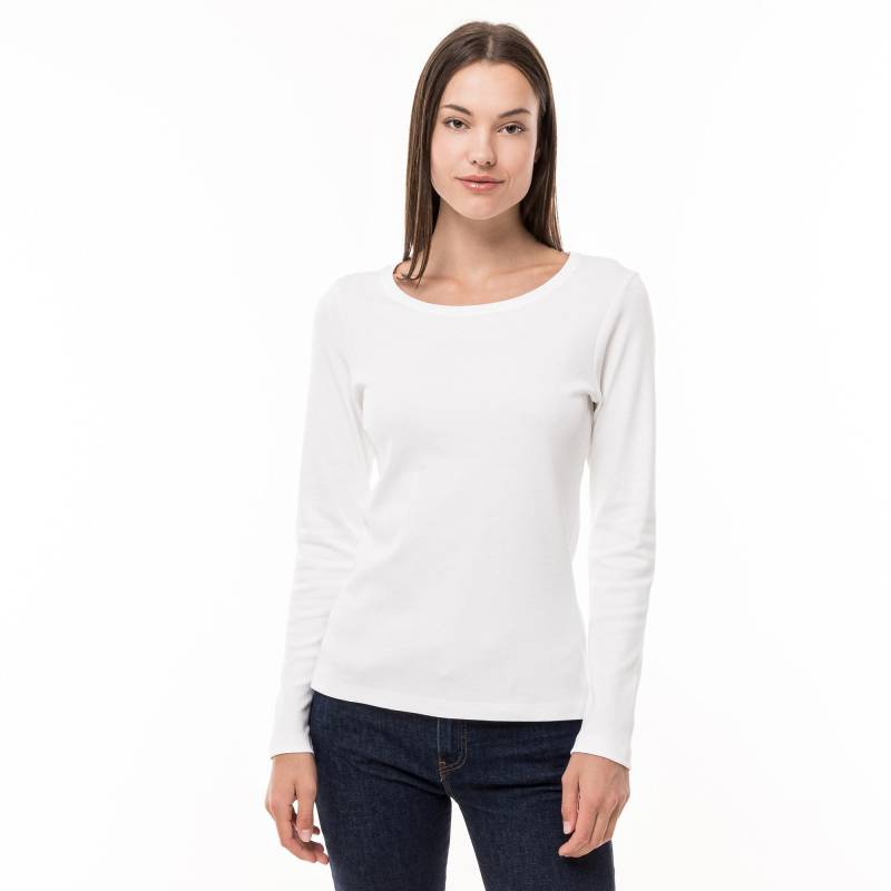 T-shirt, Rundhals, Langarm Damen Weiss XL von Manor Woman