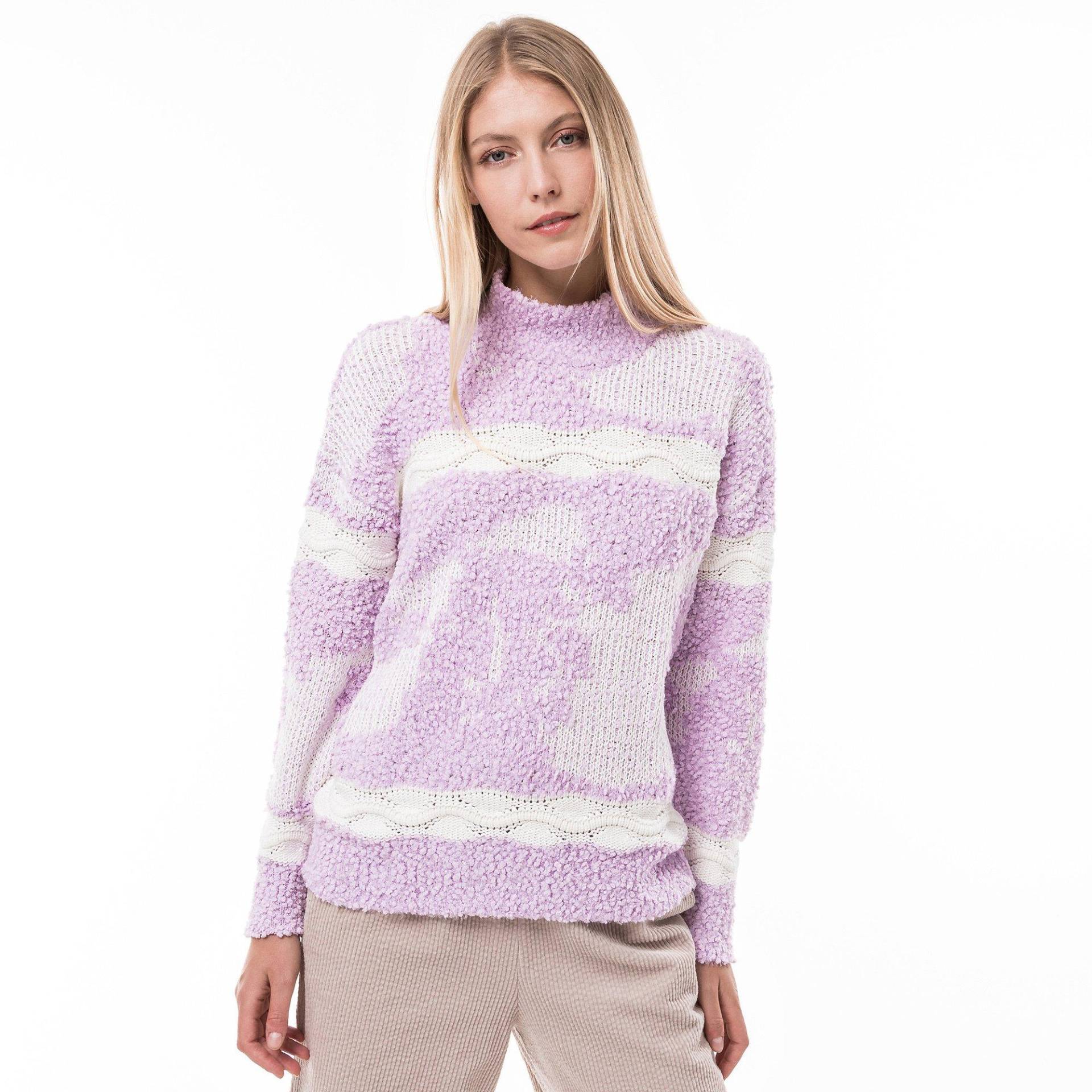 Pullover, Stehkragen Damen Lavendel L von Manor Woman