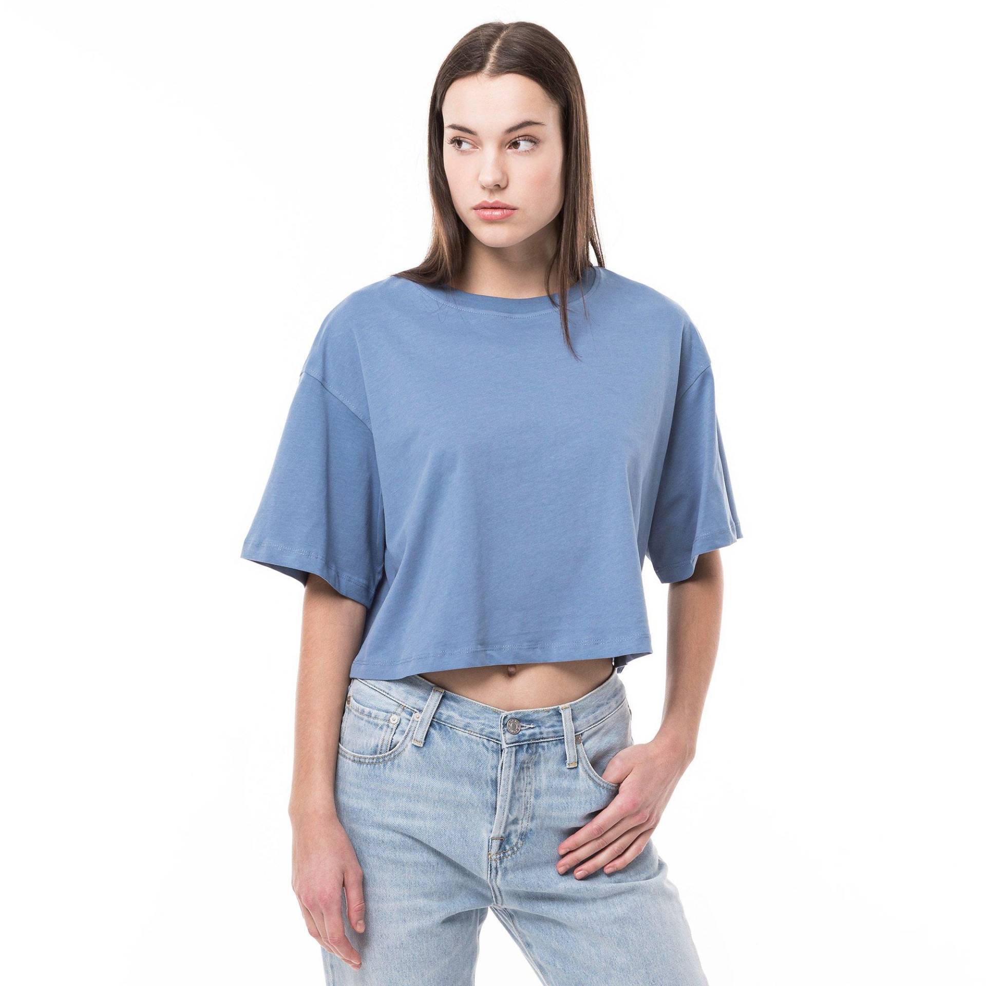 T-shirt, Rundhals, Kurzarm Damen Aquamarine XL von Manor Woman