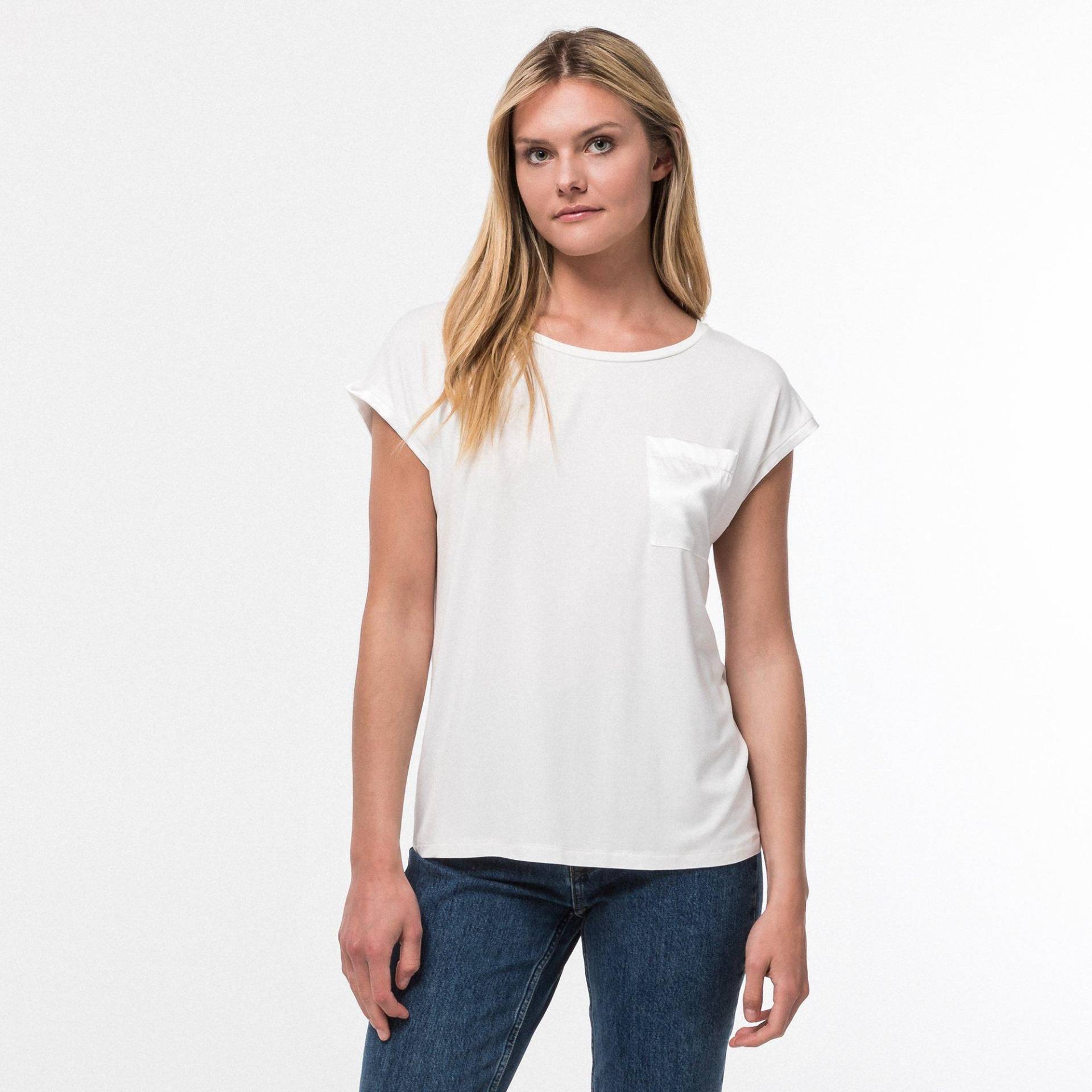 T-shirt, Rundhals, Kurzarm Damen Weiss S von Manor Woman