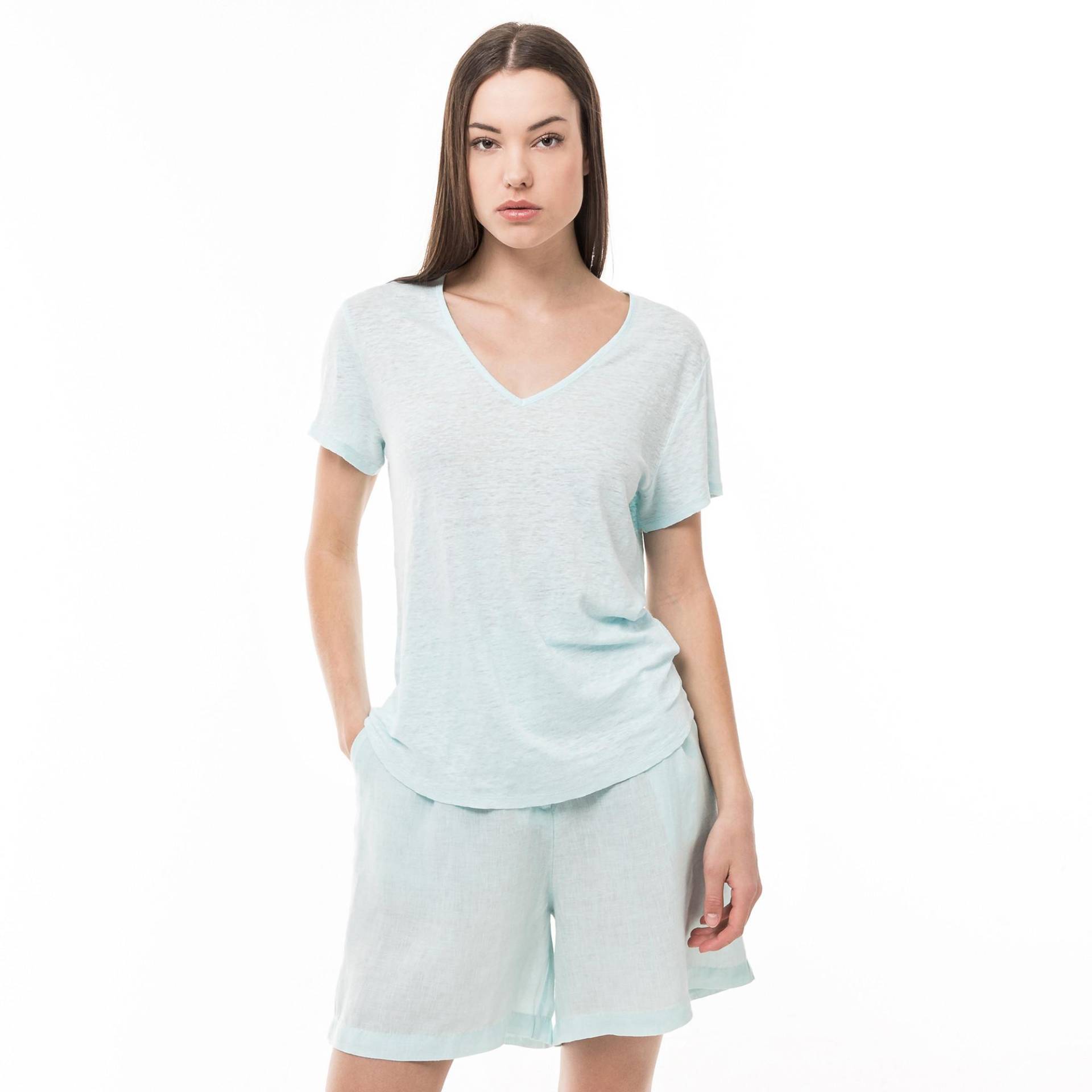 T-shirt, V-neck, Kurzarm Damen Horizon Blue XS von Manor Woman