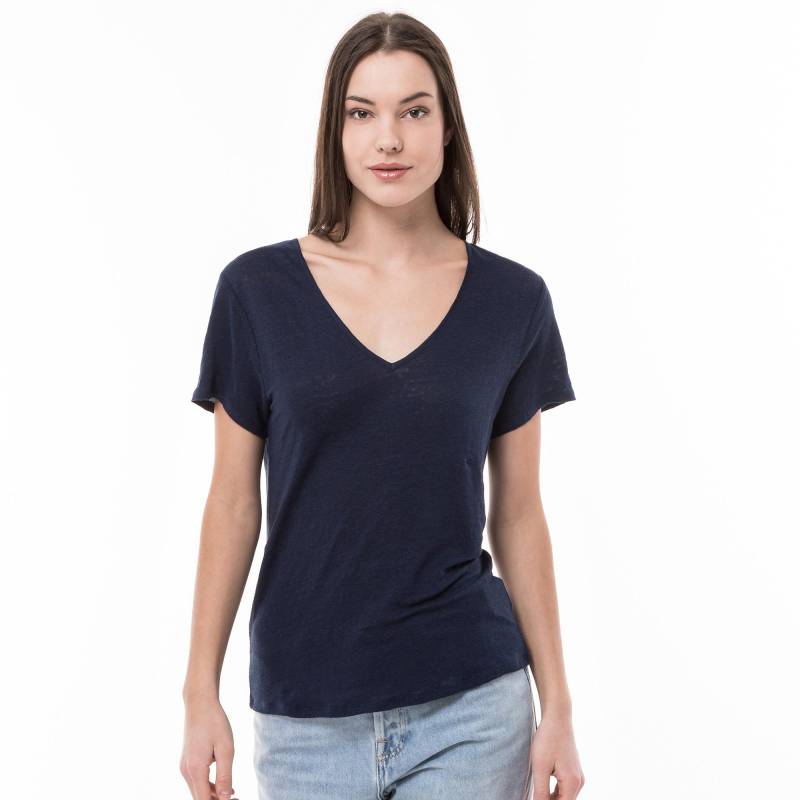 T-shirt, V-neck, Kurzarm Damen Marine S von Manor Woman