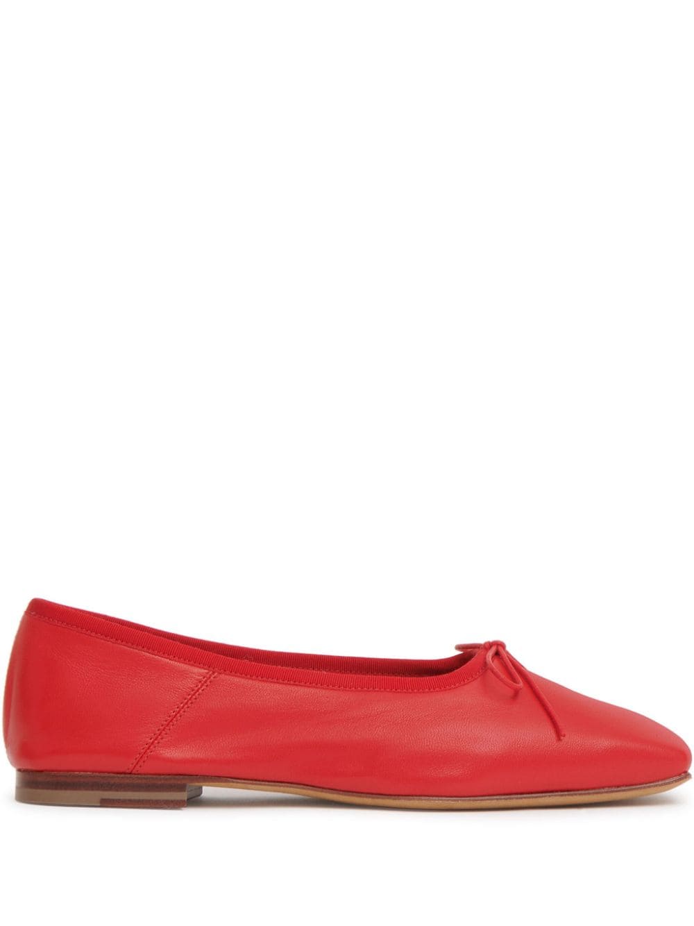 Mansur Gavriel square-toe leather ballerina shoes - Red von Mansur Gavriel