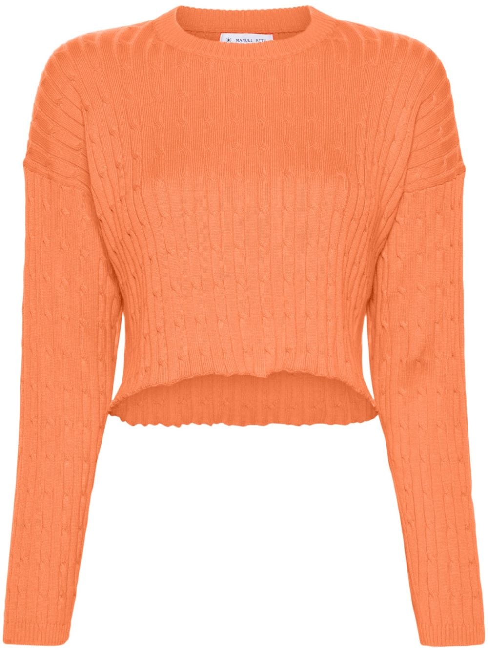 Manuel Ritz cable-knit cropped jumper - Orange von Manuel Ritz