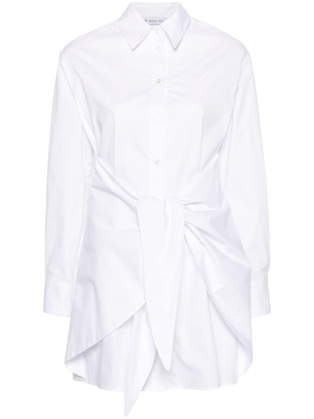 Manuel Ritz classic-collar cotton shirt minidress - White von Manuel Ritz