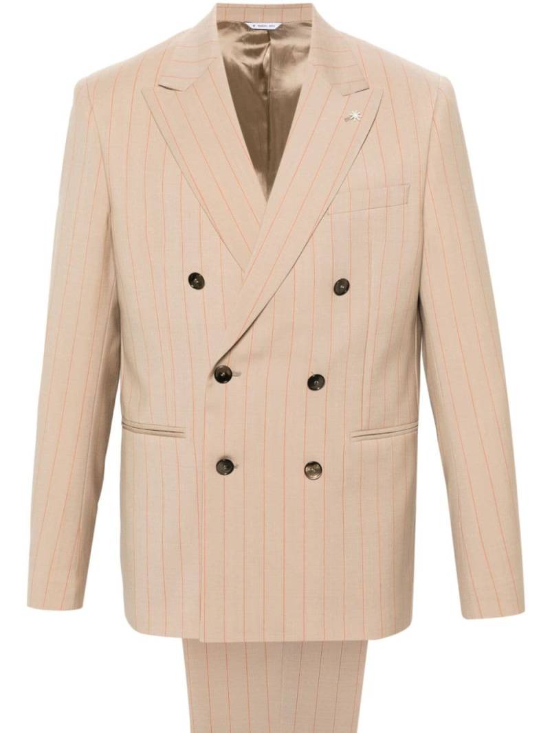 Manuel Ritz double-breasted virgin-wool blazer - Neutrals von Manuel Ritz