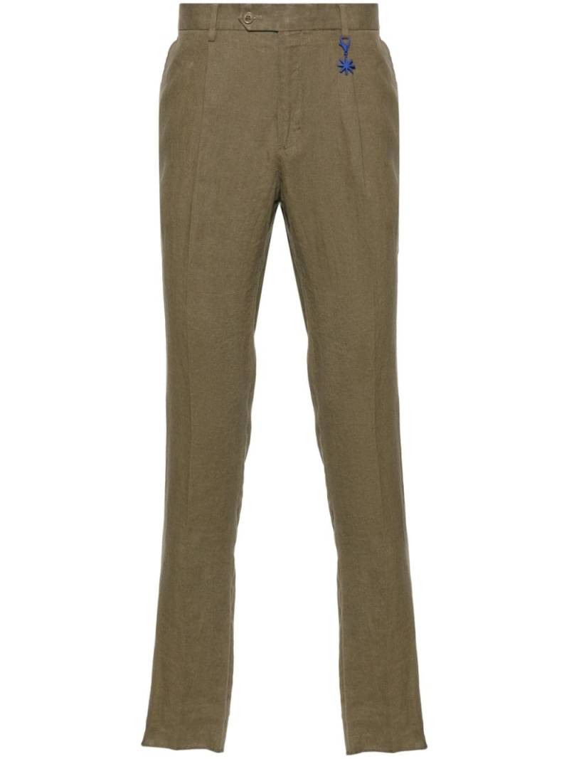 Manuel Ritz mid-rise tailored linen trousers - Green von Manuel Ritz