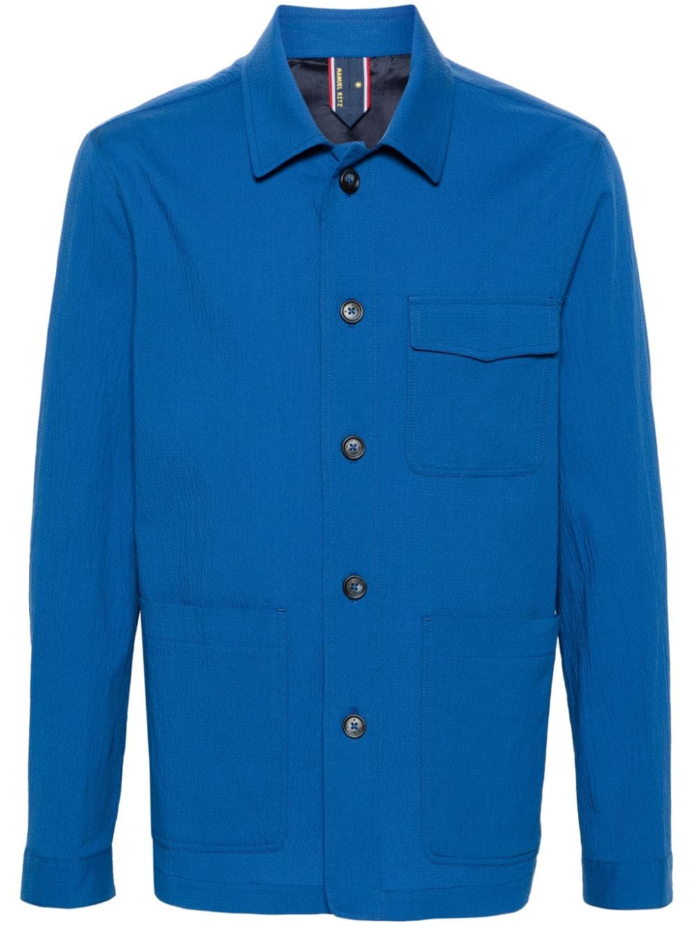 Manuel Ritz seersucker shirt jacket - Blue von Manuel Ritz