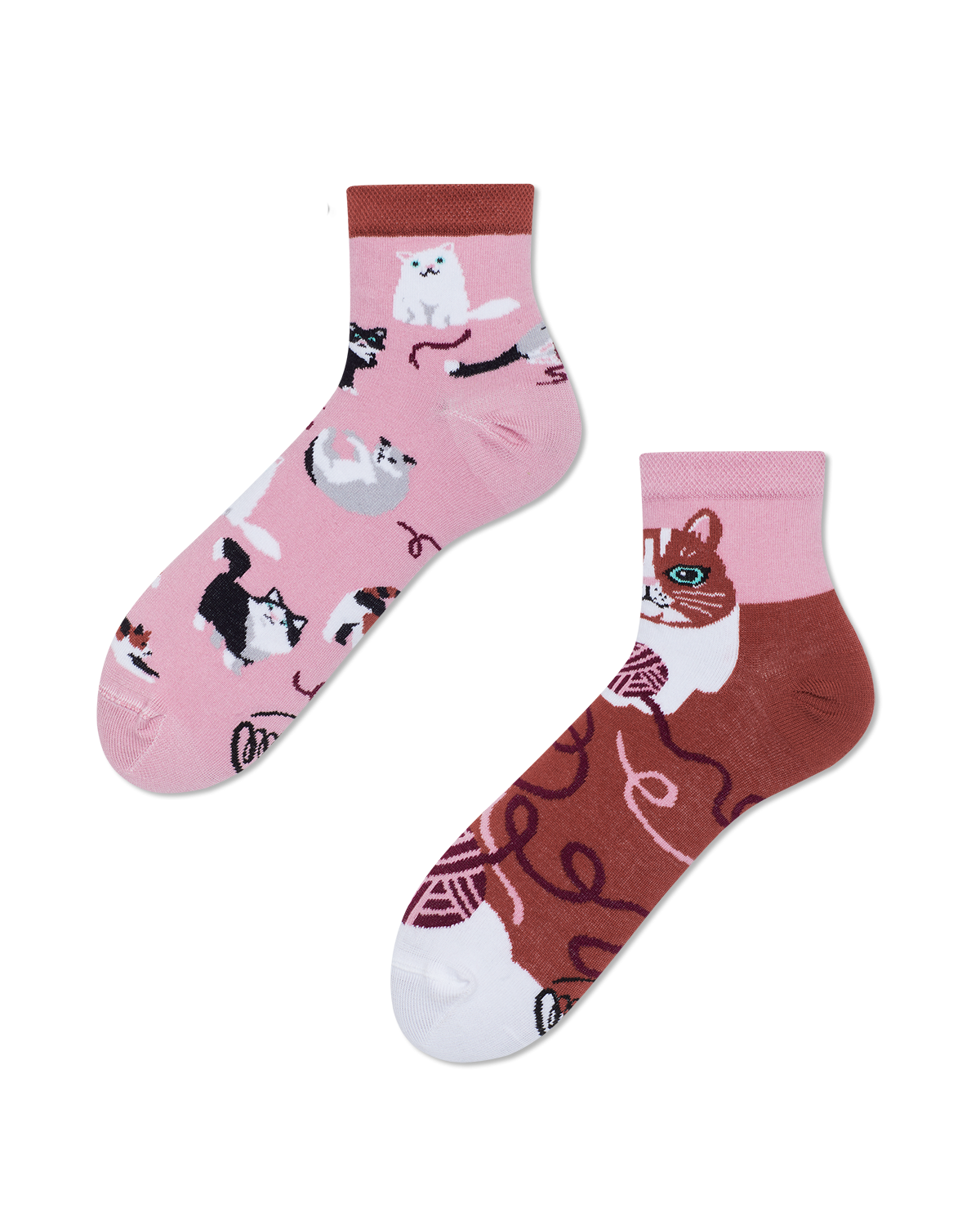 Playful Cat Quartersocks - Herren Multicolor 39-42 von Many Mornings