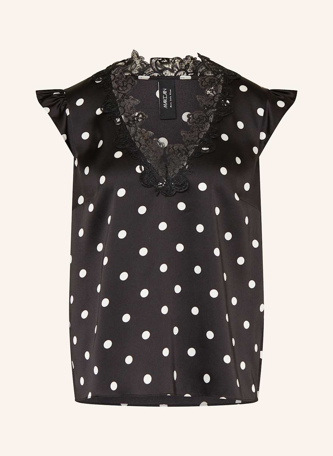 Marc Cain Blusentop Aus Satin Mit Spitze schwarz von Marc Cain