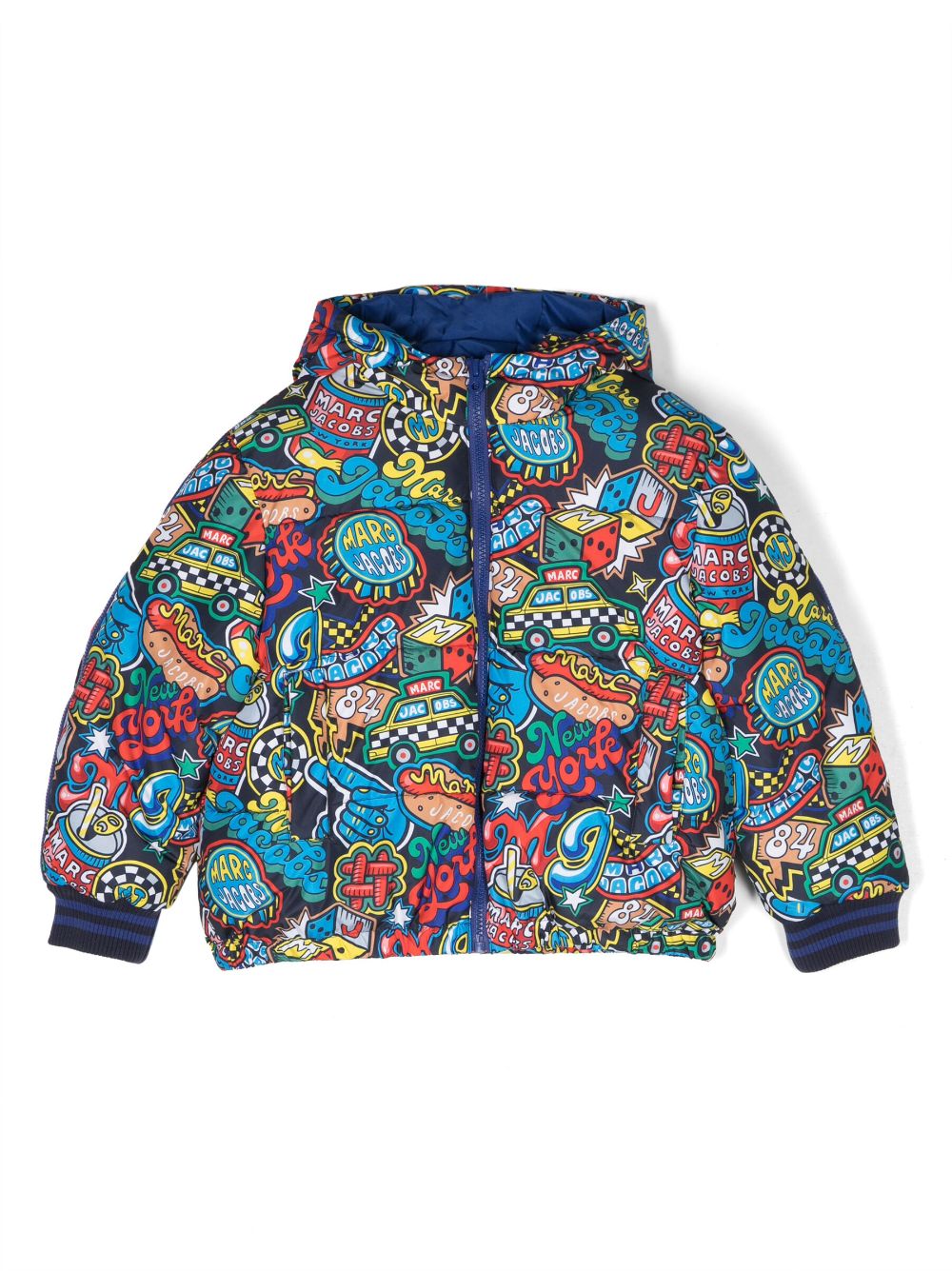 Marc Jacobs Kids Patches-print puffer jacket - Blue von Marc Jacobs Kids