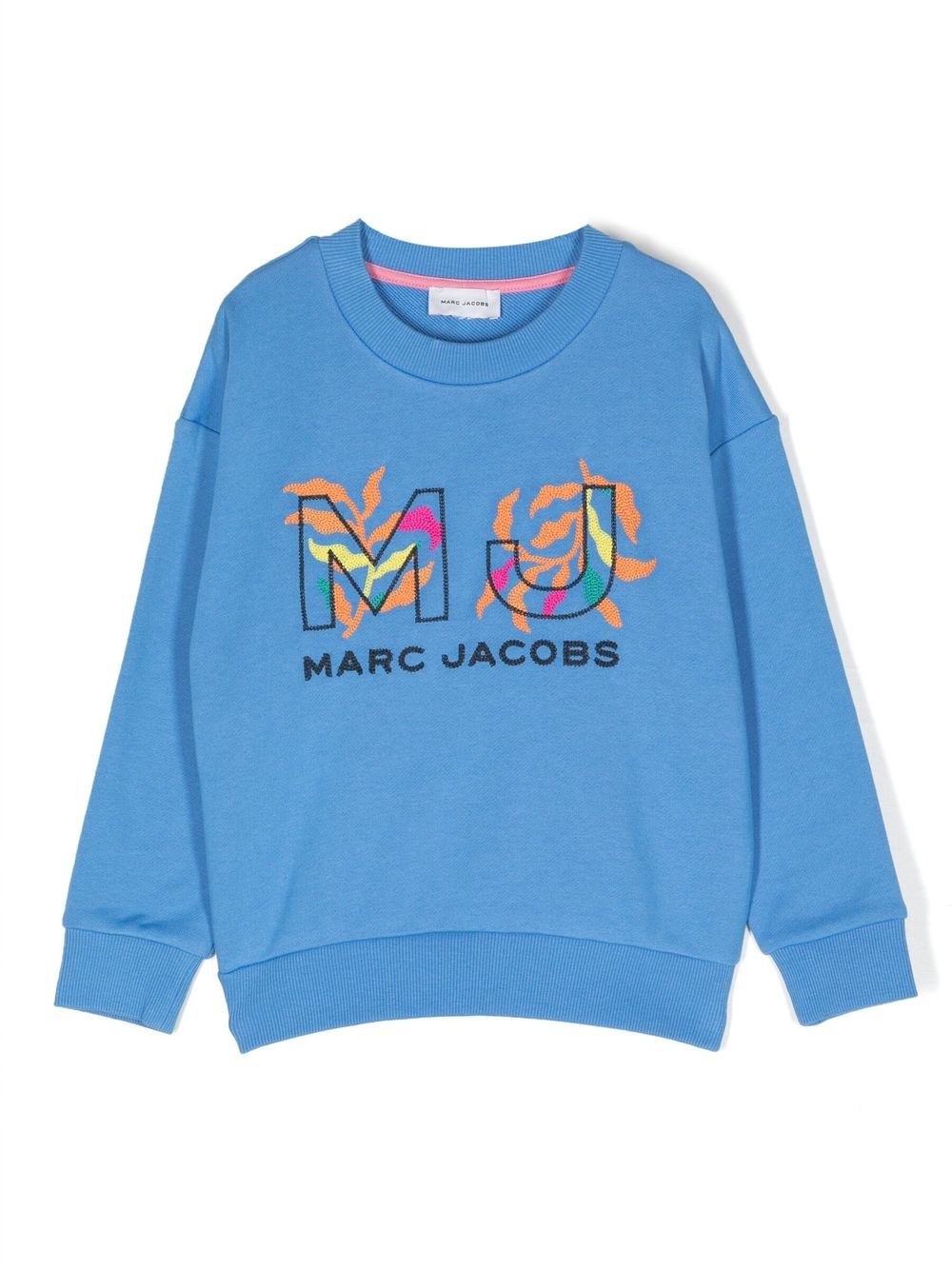 Marc Jacobs Kids logo-embroidered crew-neck sweatshirt - Blue von Marc Jacobs Kids