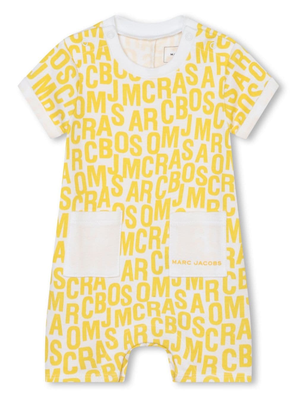 Marc Jacobs Kids logo-patterned jersey romper - Yellow von Marc Jacobs Kids