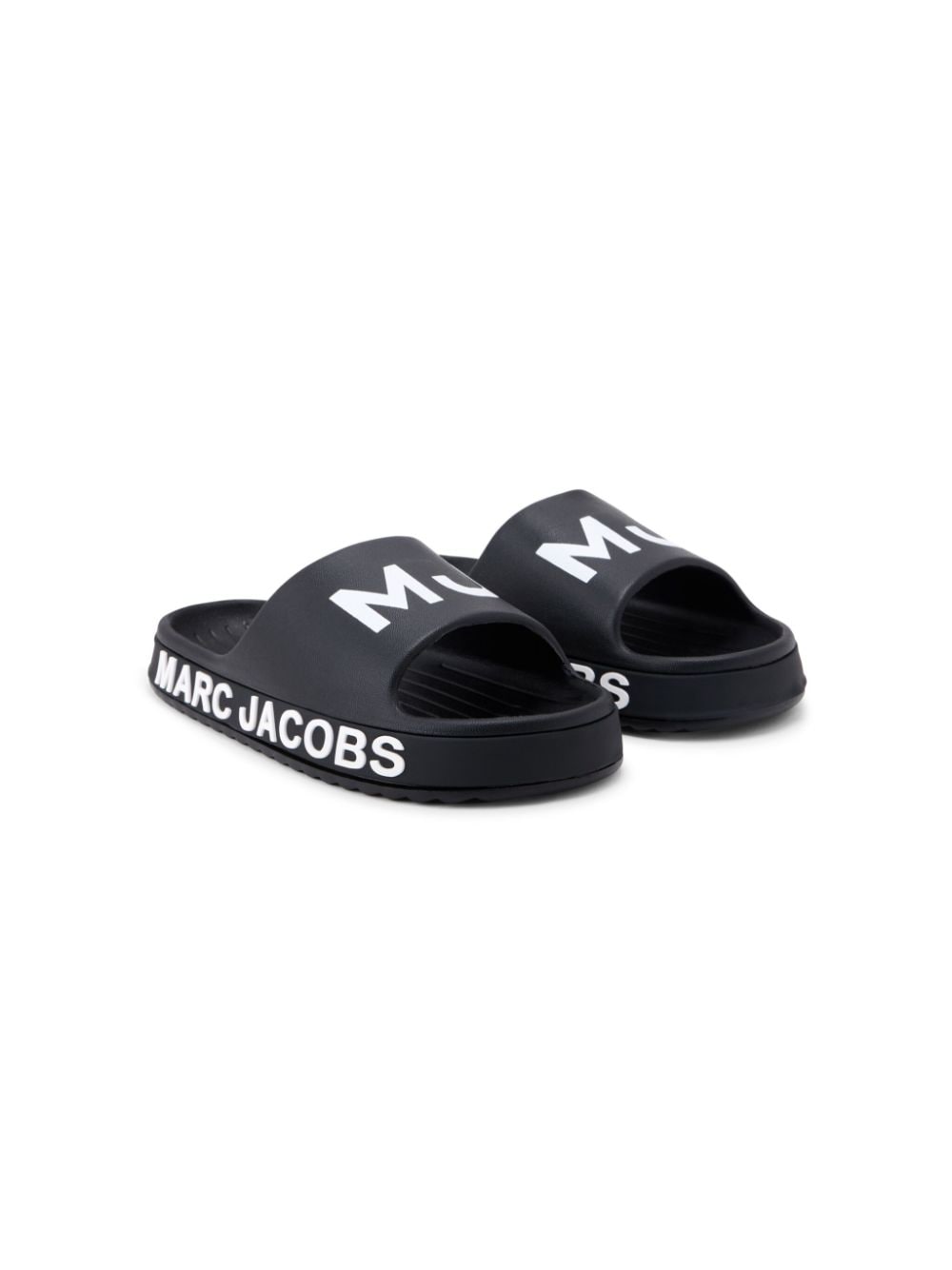 Marc Jacobs Kids logo-print slides - Black von Marc Jacobs Kids