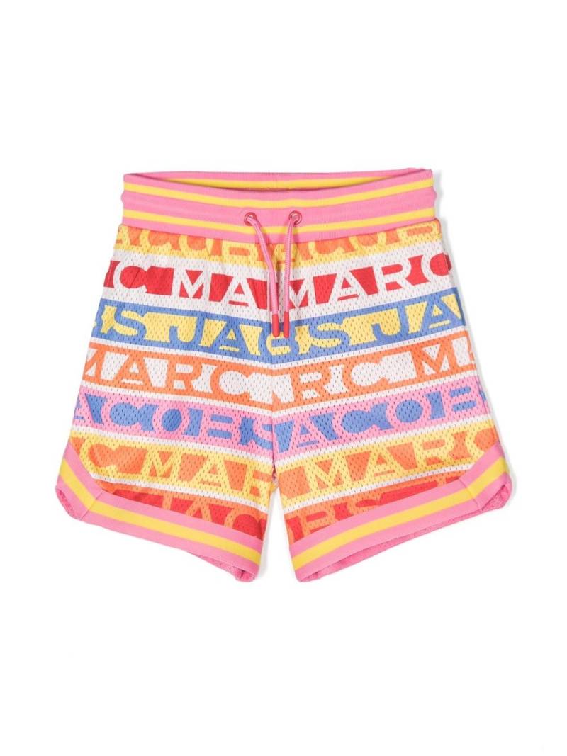 Marc Jacobs Kids logo-stripe perforated shorts - Pink von Marc Jacobs Kids
