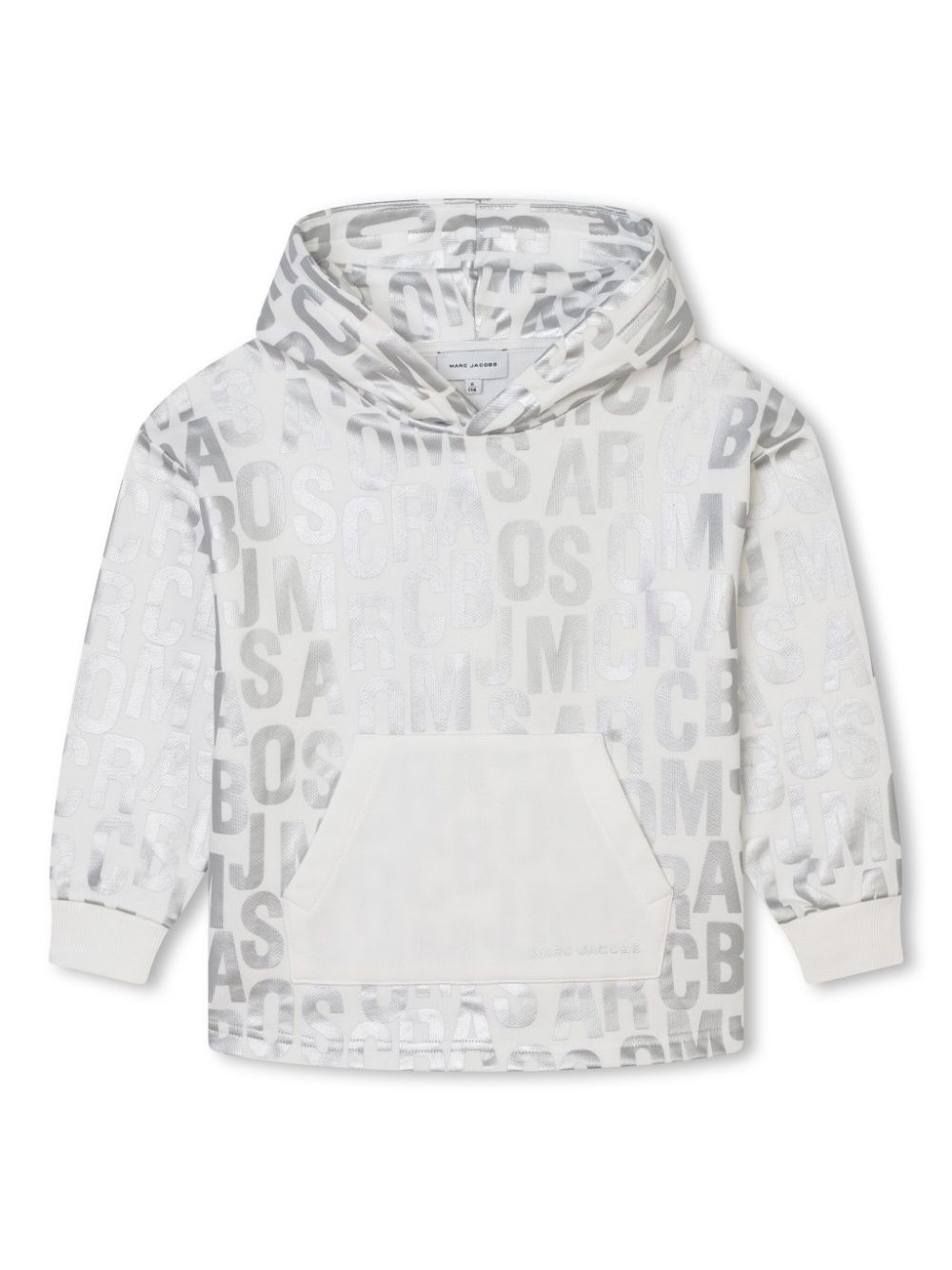 Marc Jacobs Kids metallic-logo cotton hoodie - White von Marc Jacobs Kids