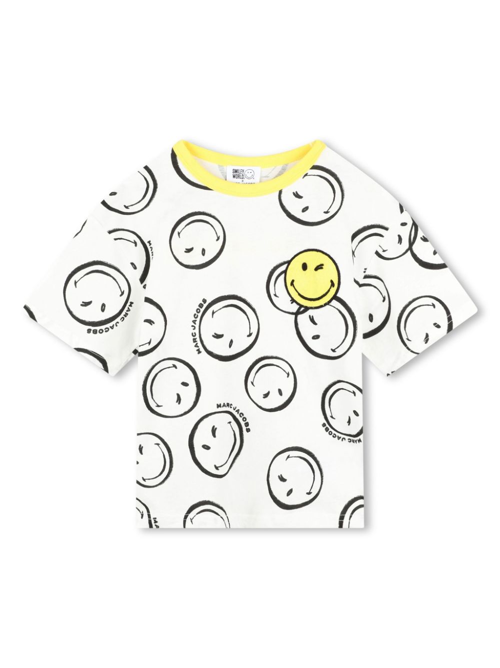 Marc Jacobs Kids smile-face print cotton T-shirt - White von Marc Jacobs Kids